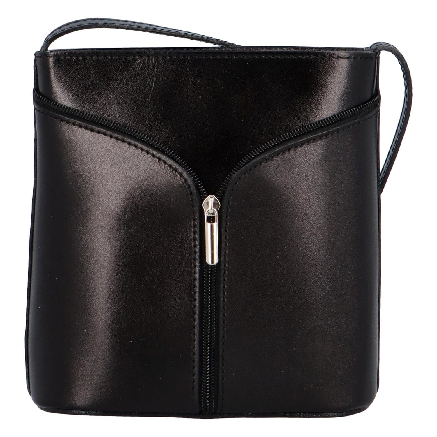 Kožená crossbody kabelka ItalY Hallie, černá