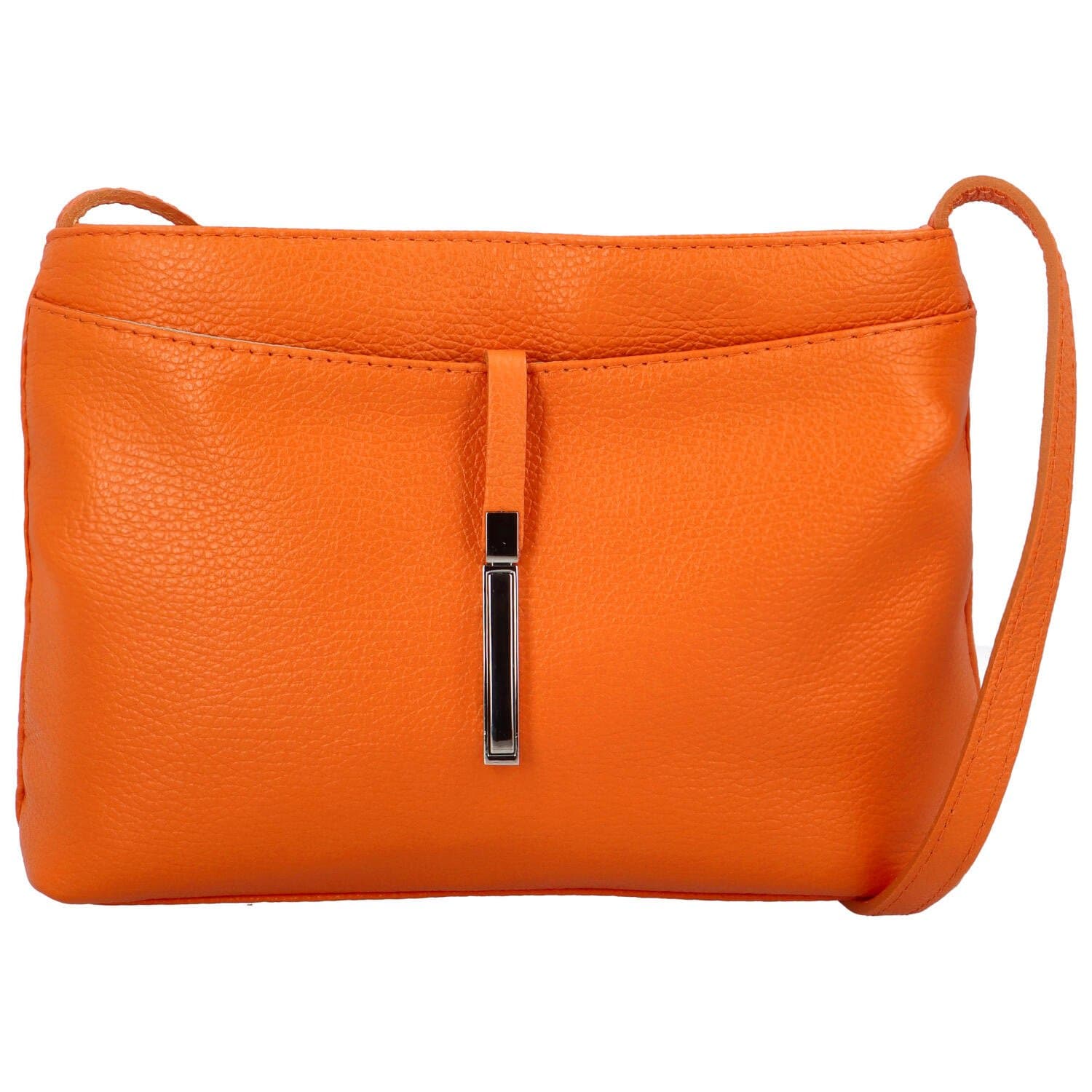 Kožená crossbody kabelka ItalY Eneta, oranžová