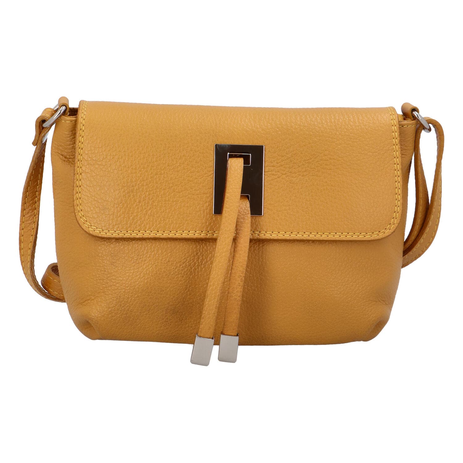 Kožená crossbody kabelka ItalY Porta, žlutá