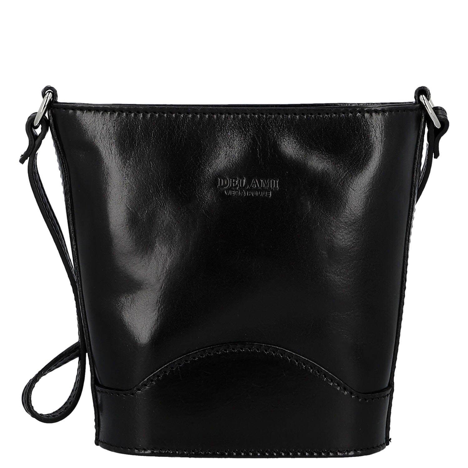 Kožená crossbody kabelka Delami Vera Pelle Saimix, černá
