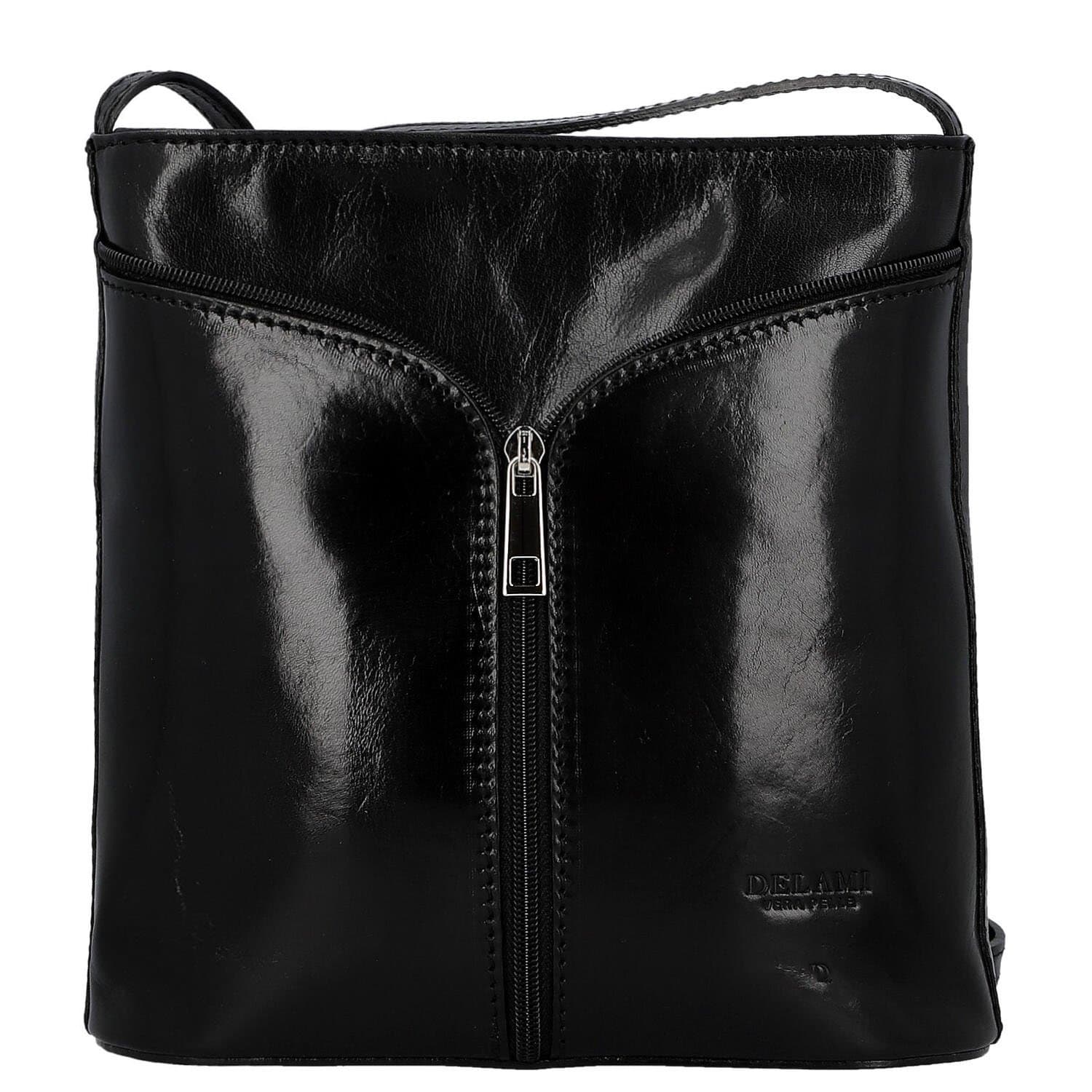 Kožená crossbody kabelka Delami Vera Pelle Nemia, černá