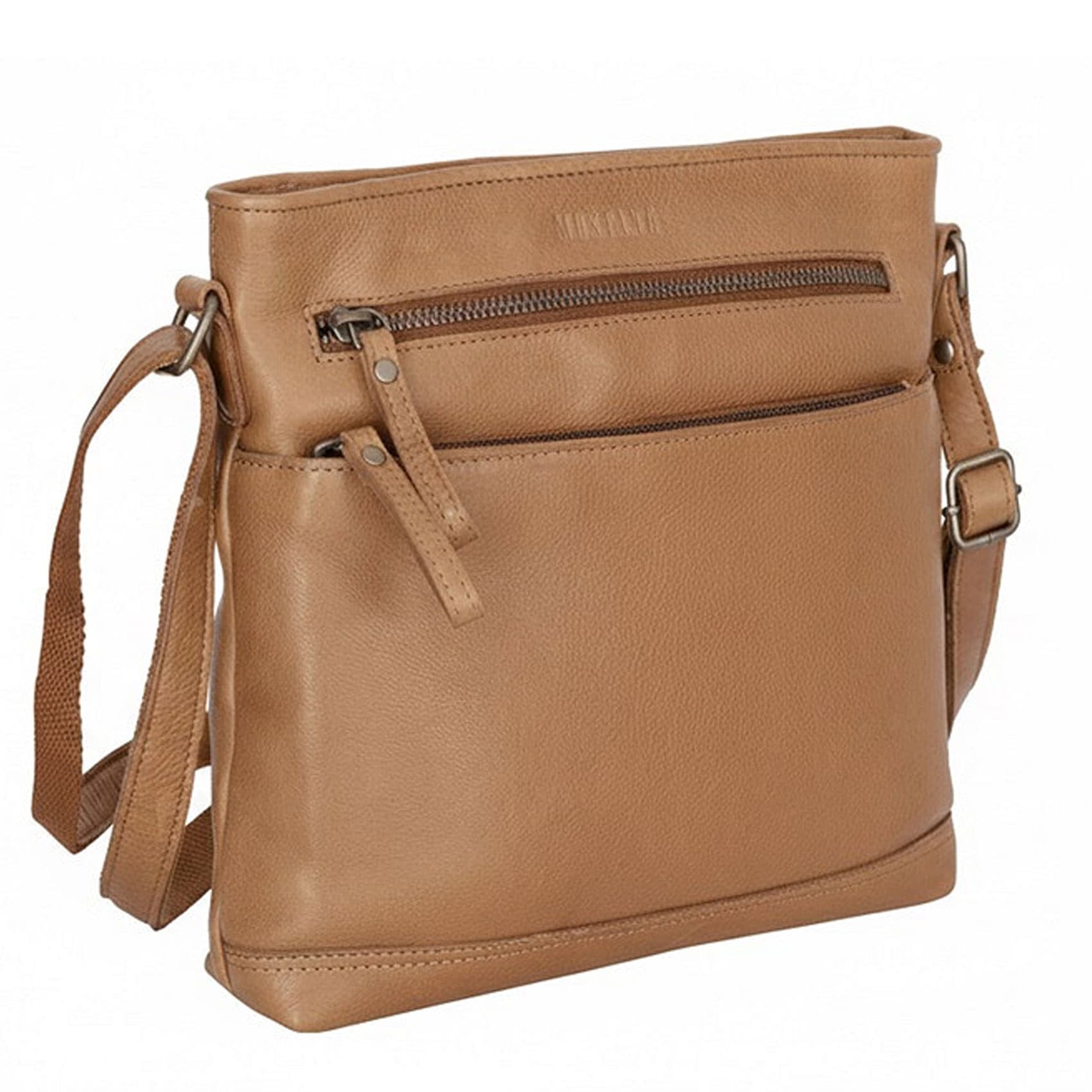 Kožená crossbody kabelka Mustang Benina, béžová