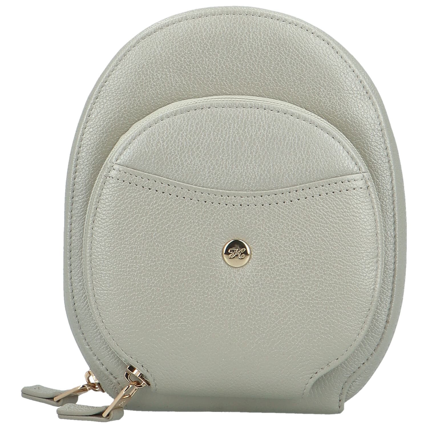 Malá kožená crossbody kabelka Hexagona Vuerix, stříbrná