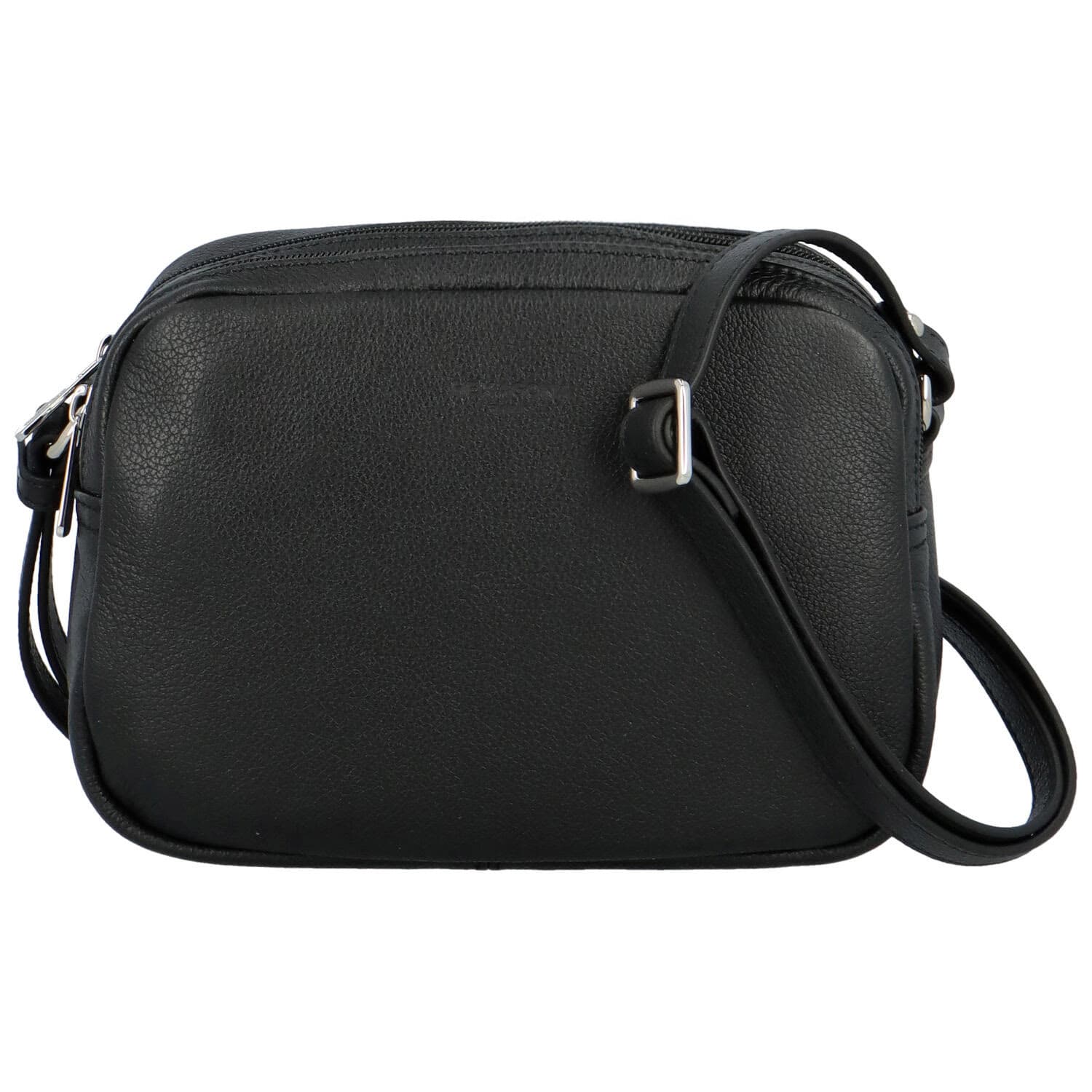 Kožená crossbody kabelka Hexagona Vilia, černá