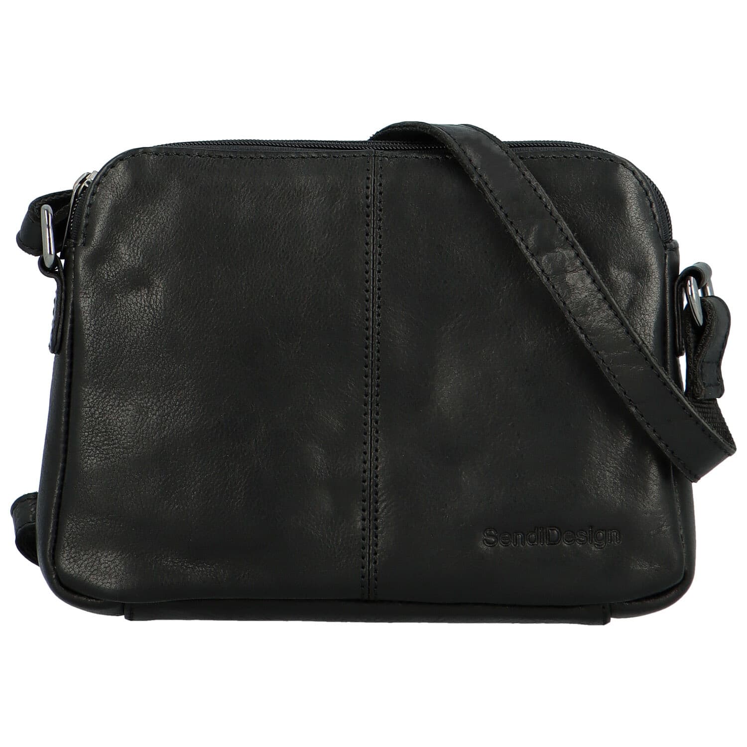 Kožená crossbody taška SendiDesign Vereno, černá