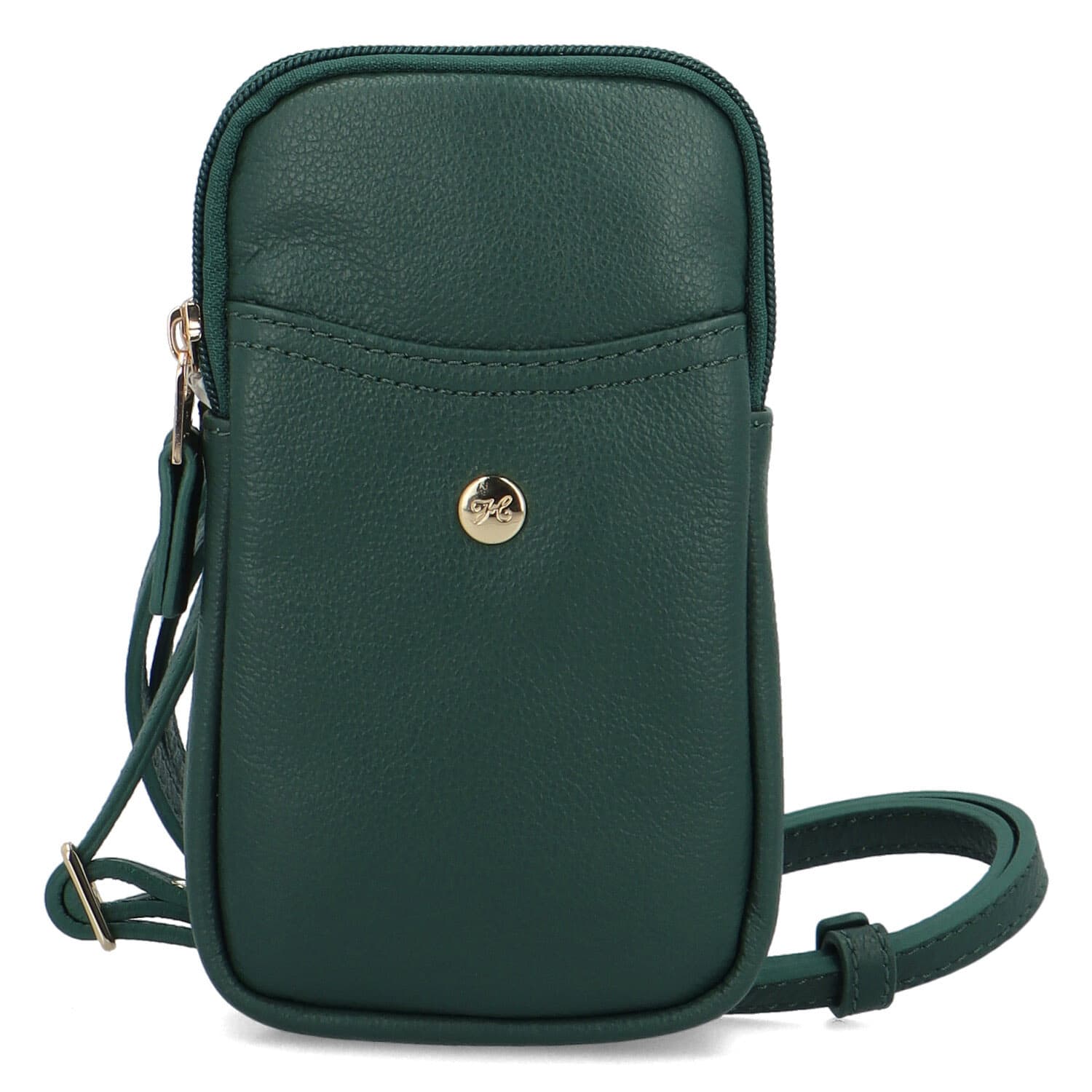 Malá kožená crossbody kabelka Hexagona Liviera, zelená