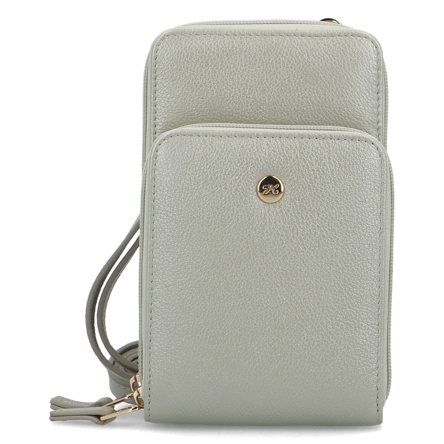 Malá kožená crossbody kabelka Hexagona Vuera, stříbrná