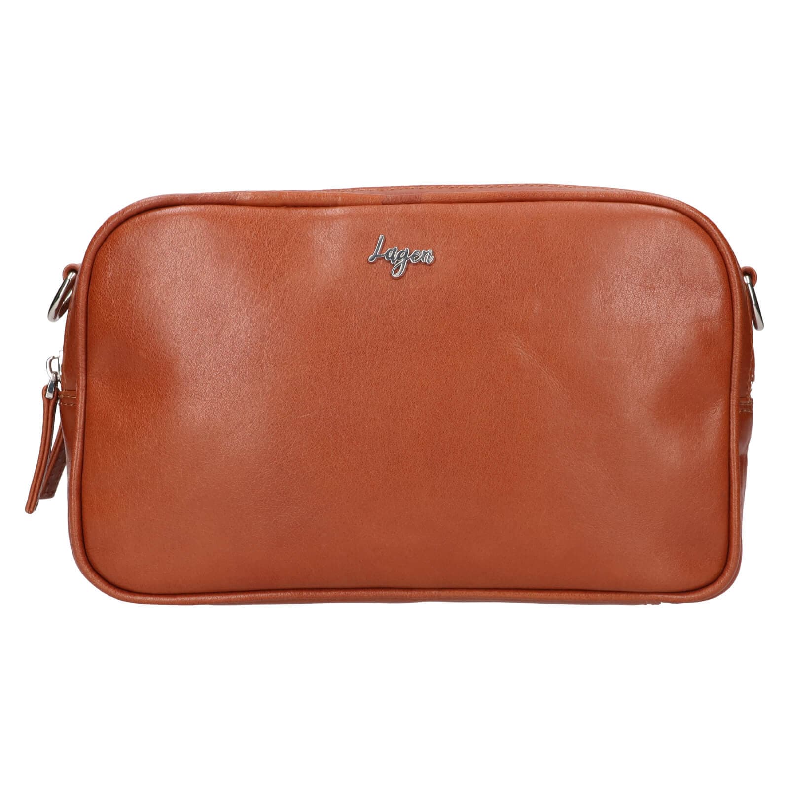Kožená crossbody kabelka Lagen Silvera, hnědá