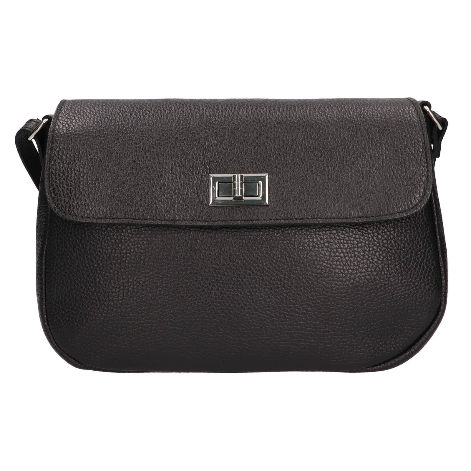 Kožená crossbody kabelka Italia Arabela, černá