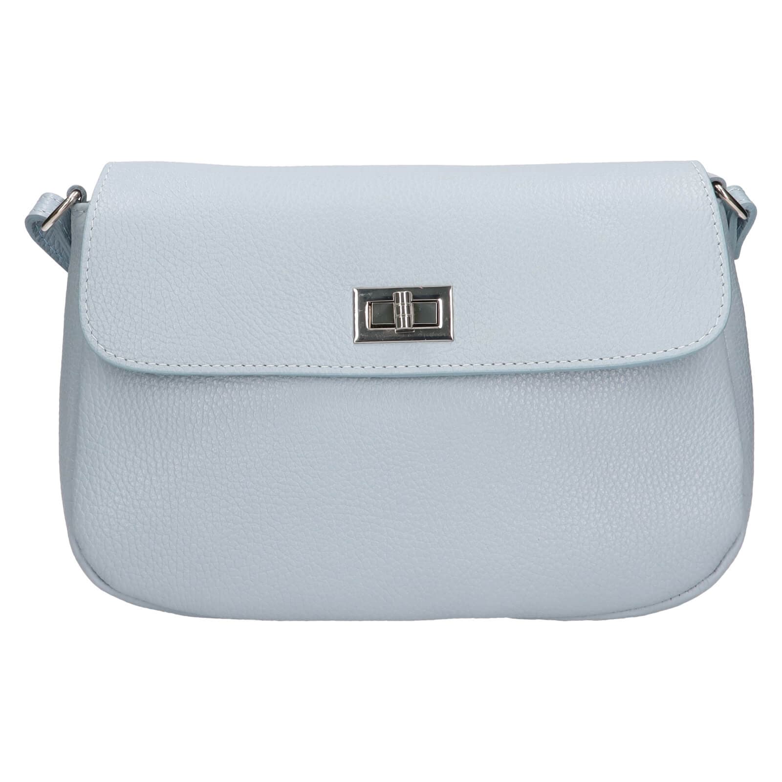 Kožená crossbody kabelka Italia Arabela, modrá