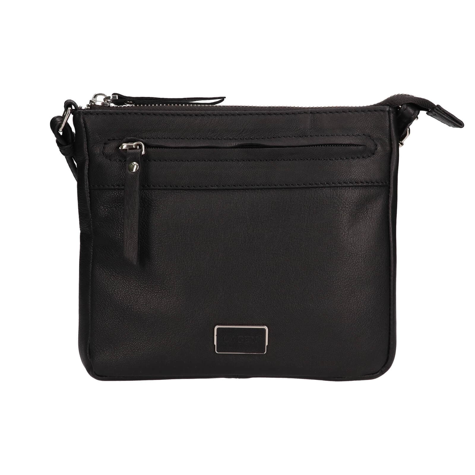 Kožená crossbody kabelka Lagen Hesper, černá
