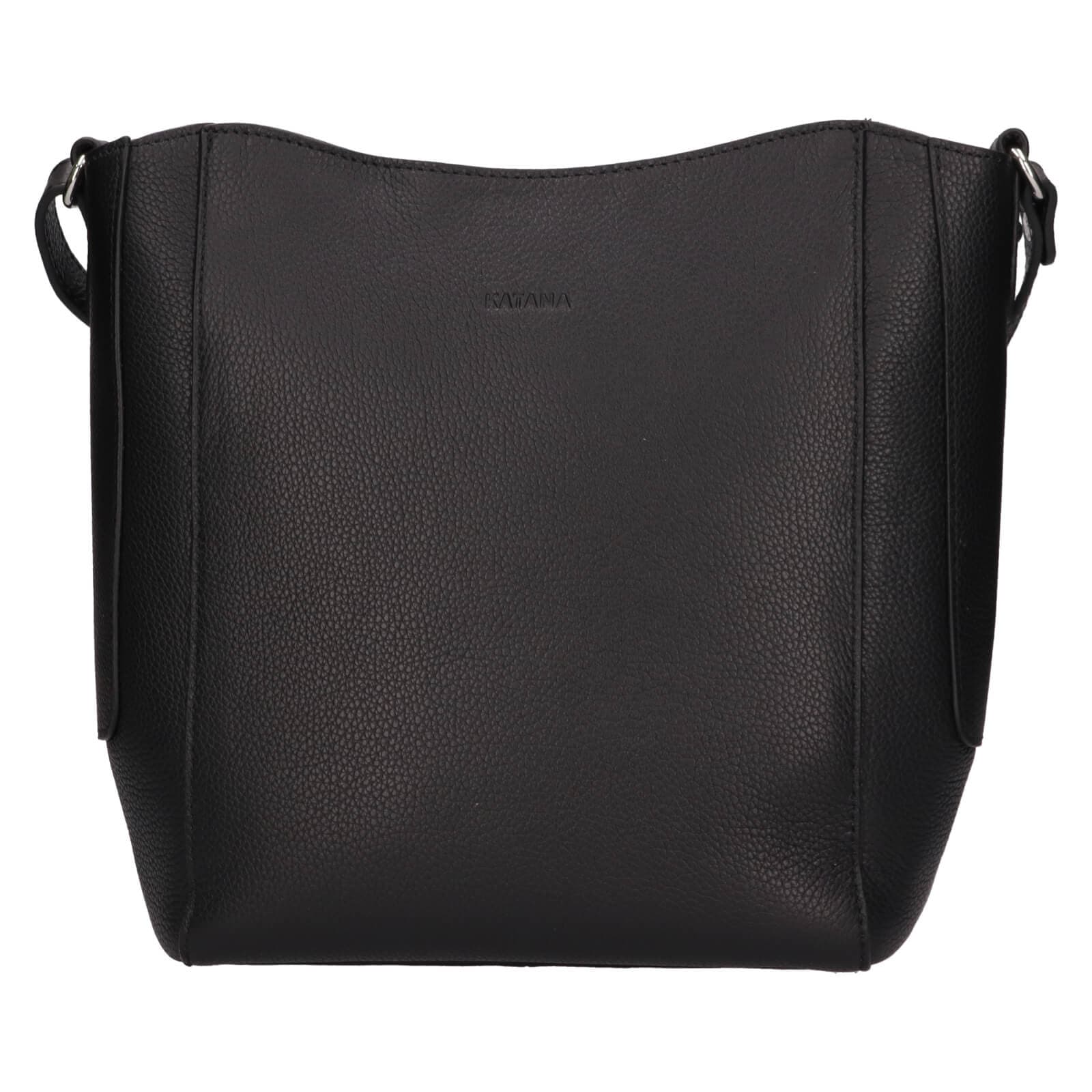 Kožená crossbody kabelka Katana Carole, černá