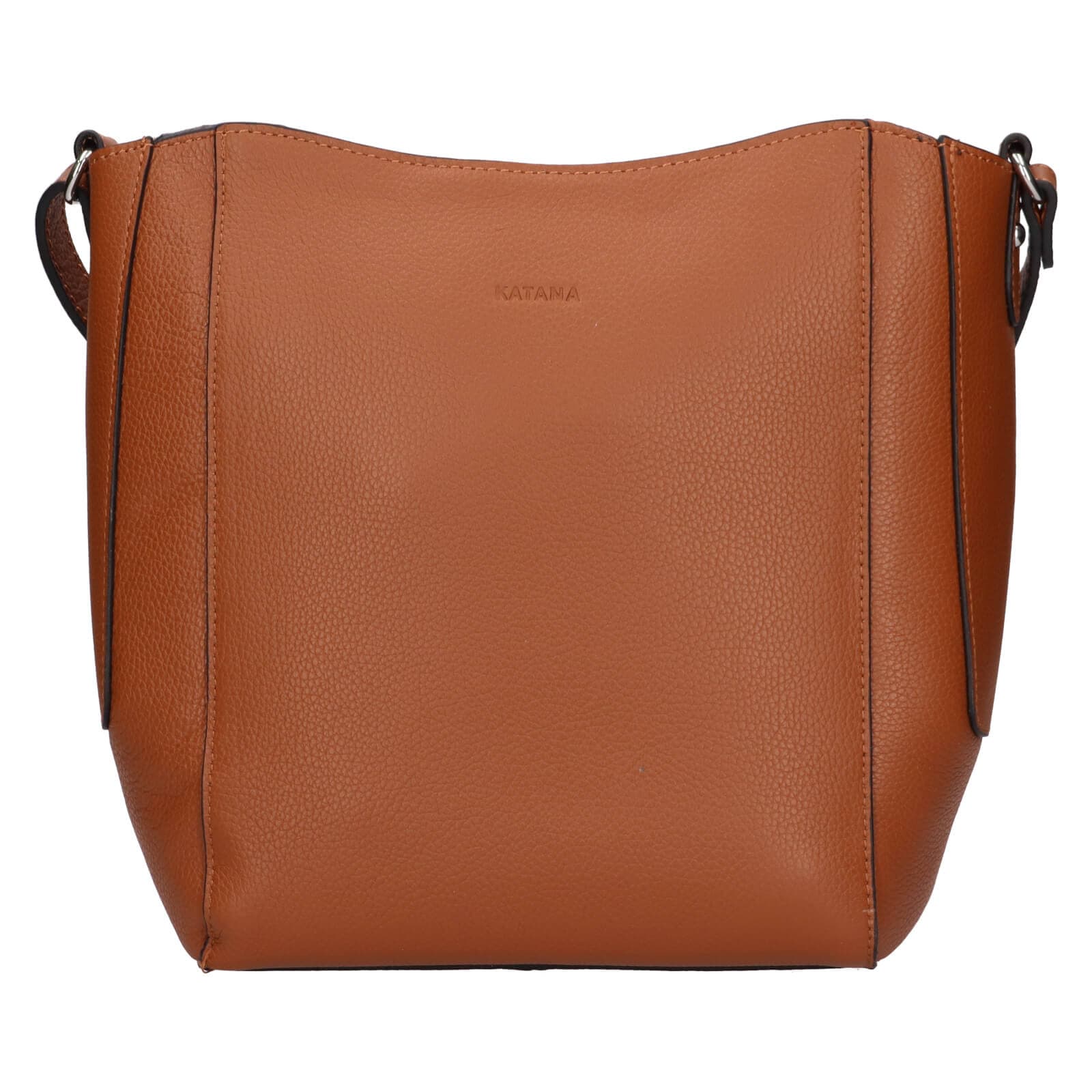 Kožená crossbody kabelka Katana Carole, hnědá