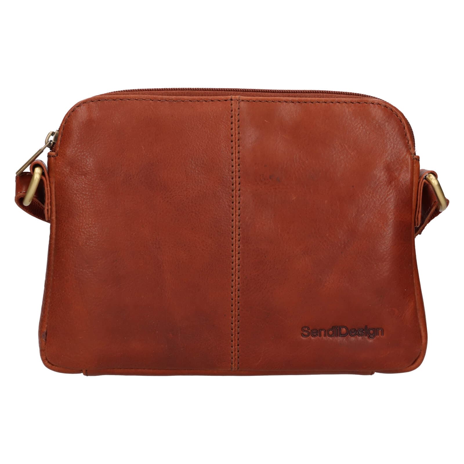 Kožená crossbody kabelka SendiDesign Matilda, hnědá