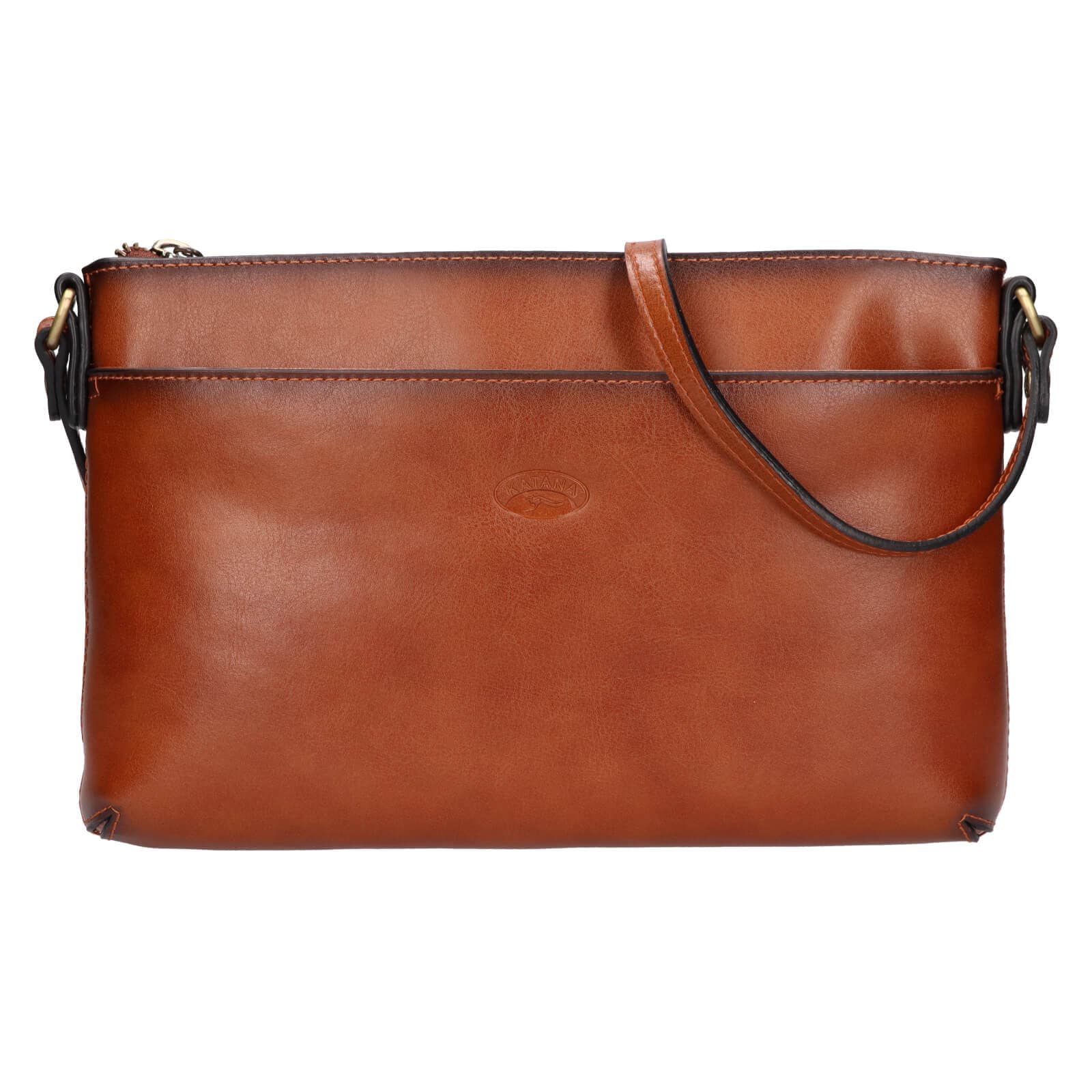 Kožená crossbody kabelka Katana Ednna, hnědá
