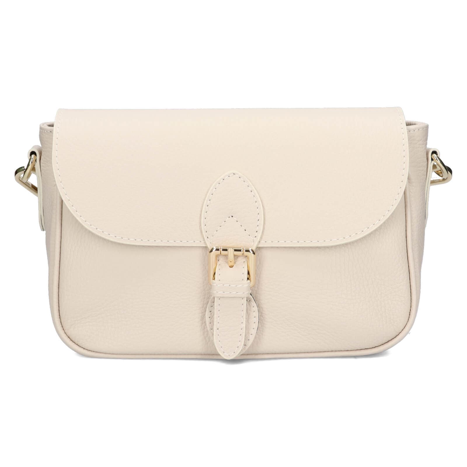 Kožená crossbody kabelka Italia Melanis, krémová
