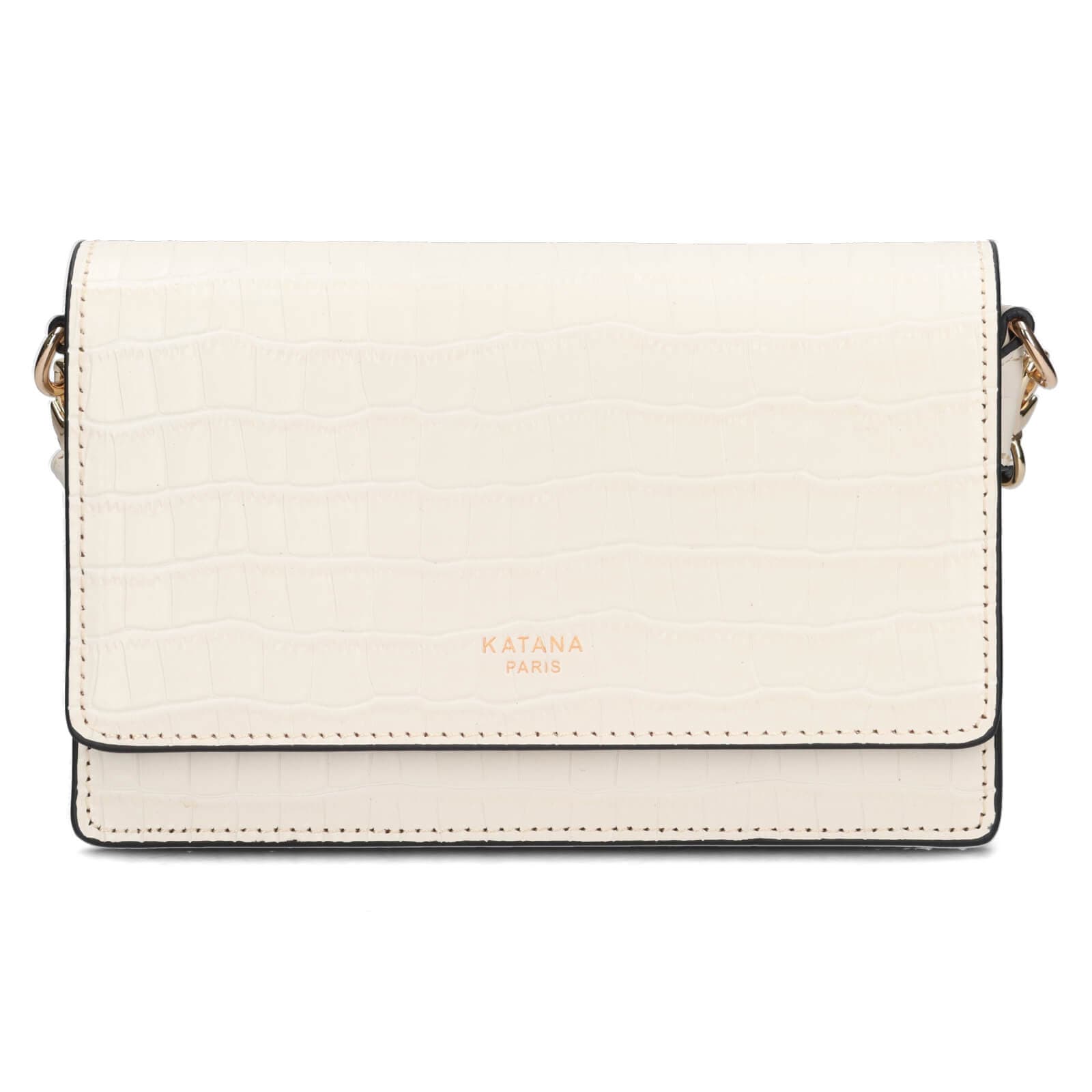 Kožená crossbody kabelka Katana Tinja, krémová