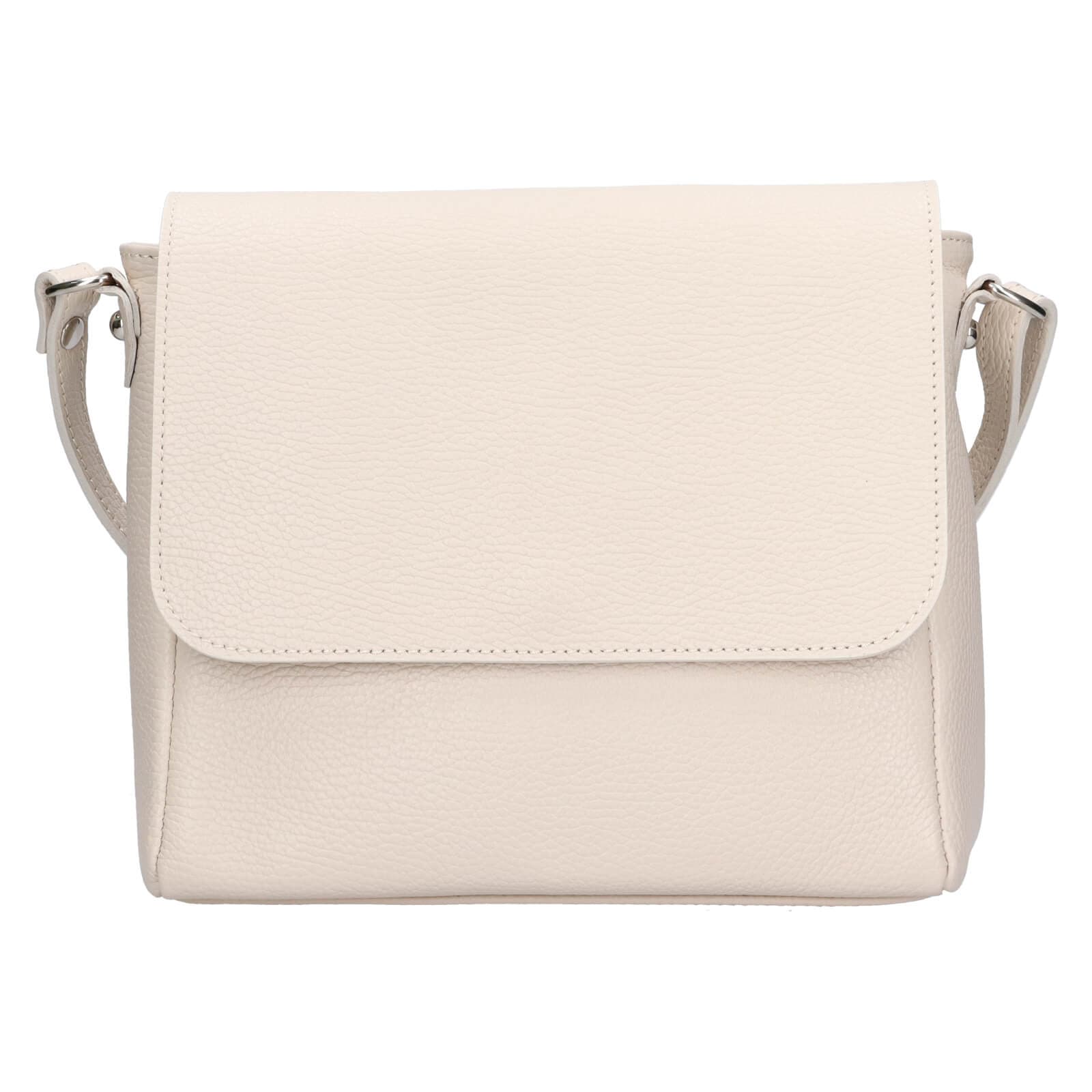 Kožená crossbody kabelka Italia Nikka, krémová