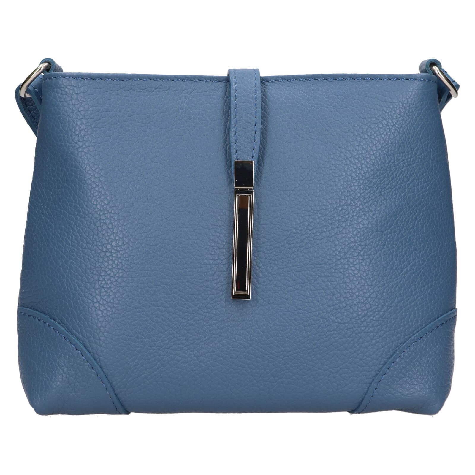 Kožená crossbody kabelka Italia Marlen, modrá