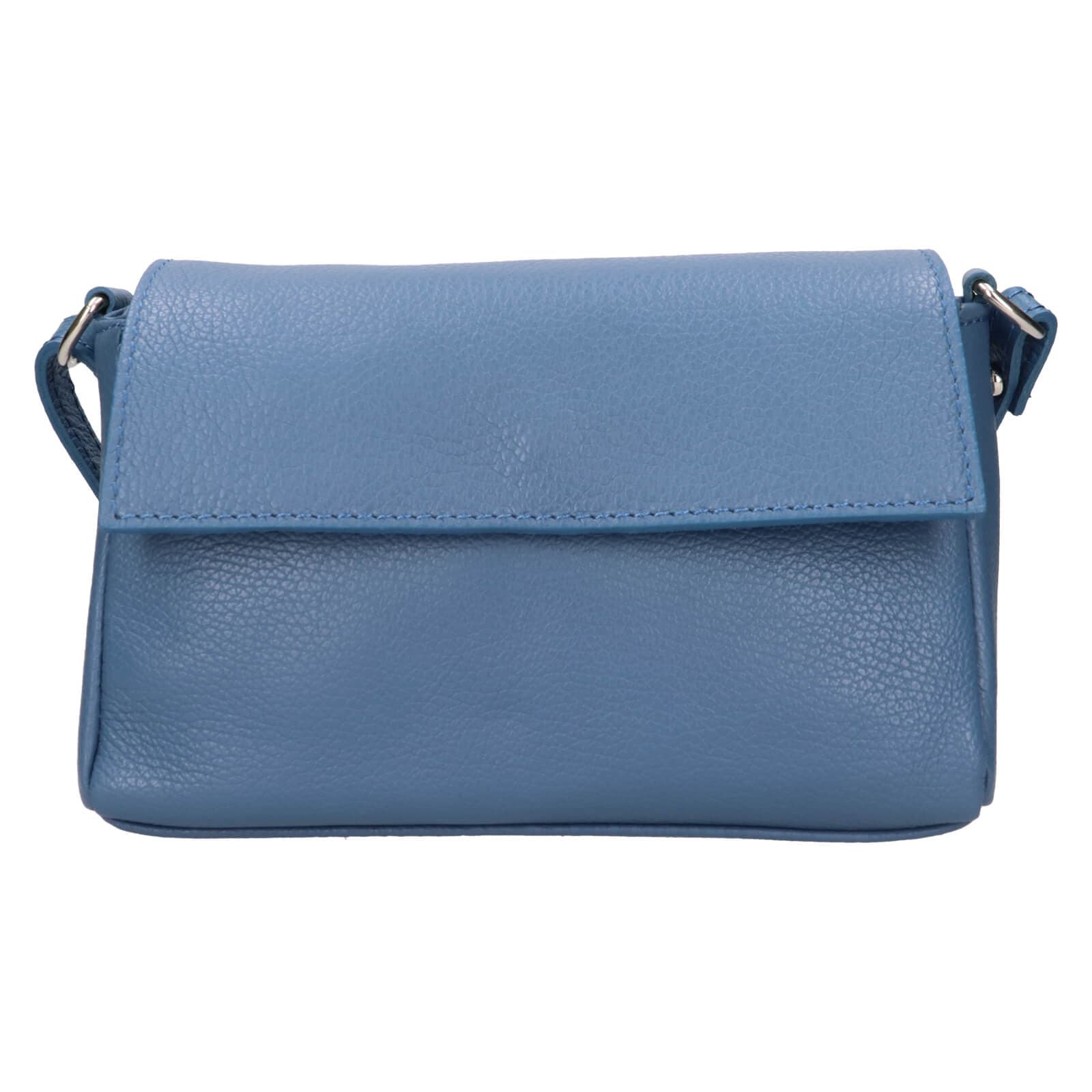 Kožená crossbody kabelka Italia Darina, modrá