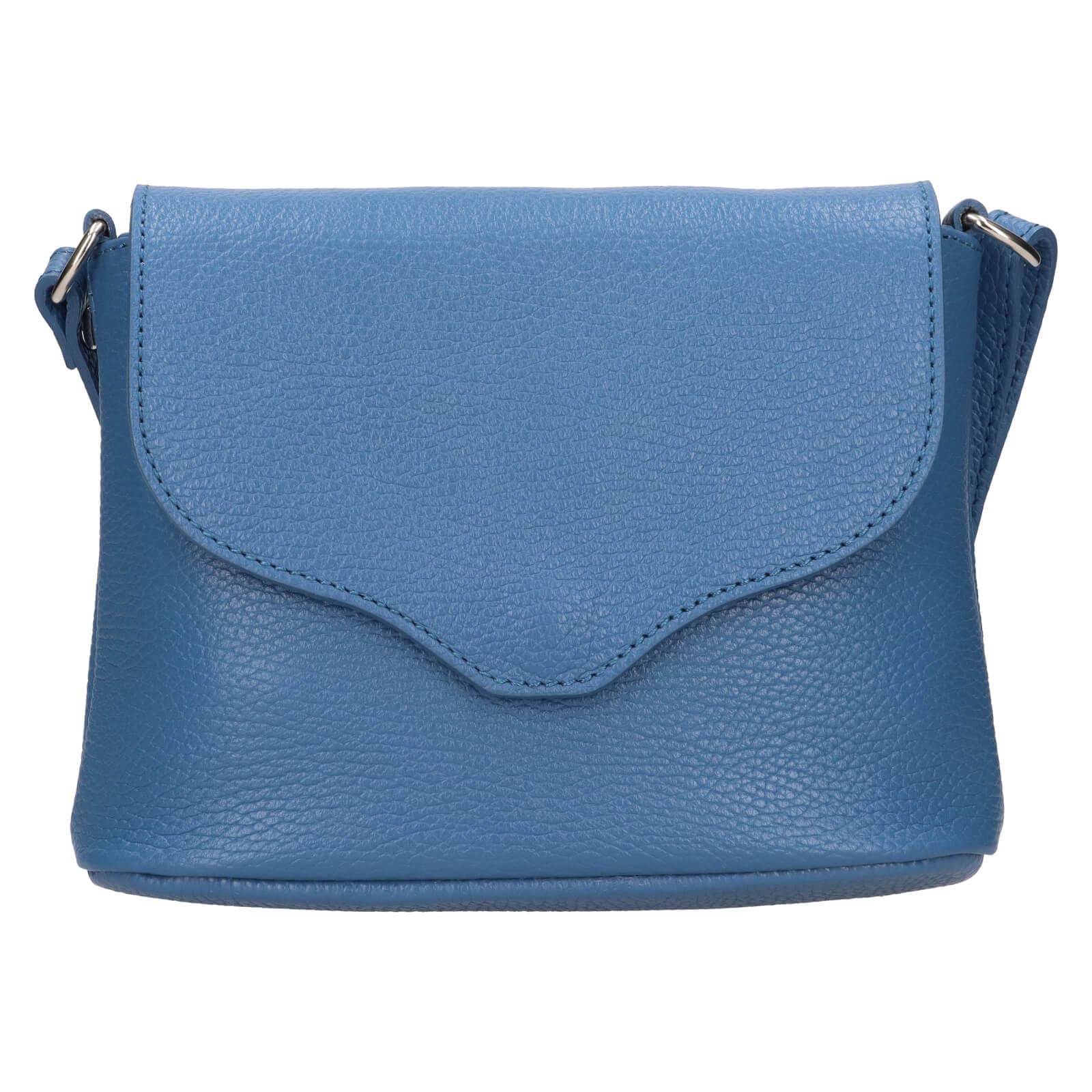 Kožená crossbody kabelka Italia Alice, modrá