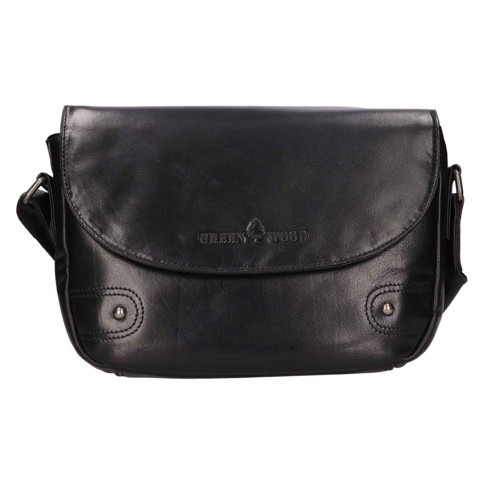 Kožená crossbody kabelka Greenwood Nora, černá