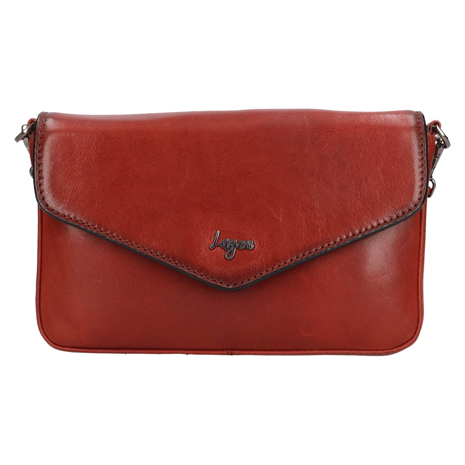Kožená crossbody kabelka Lagen Rikke, hnědá