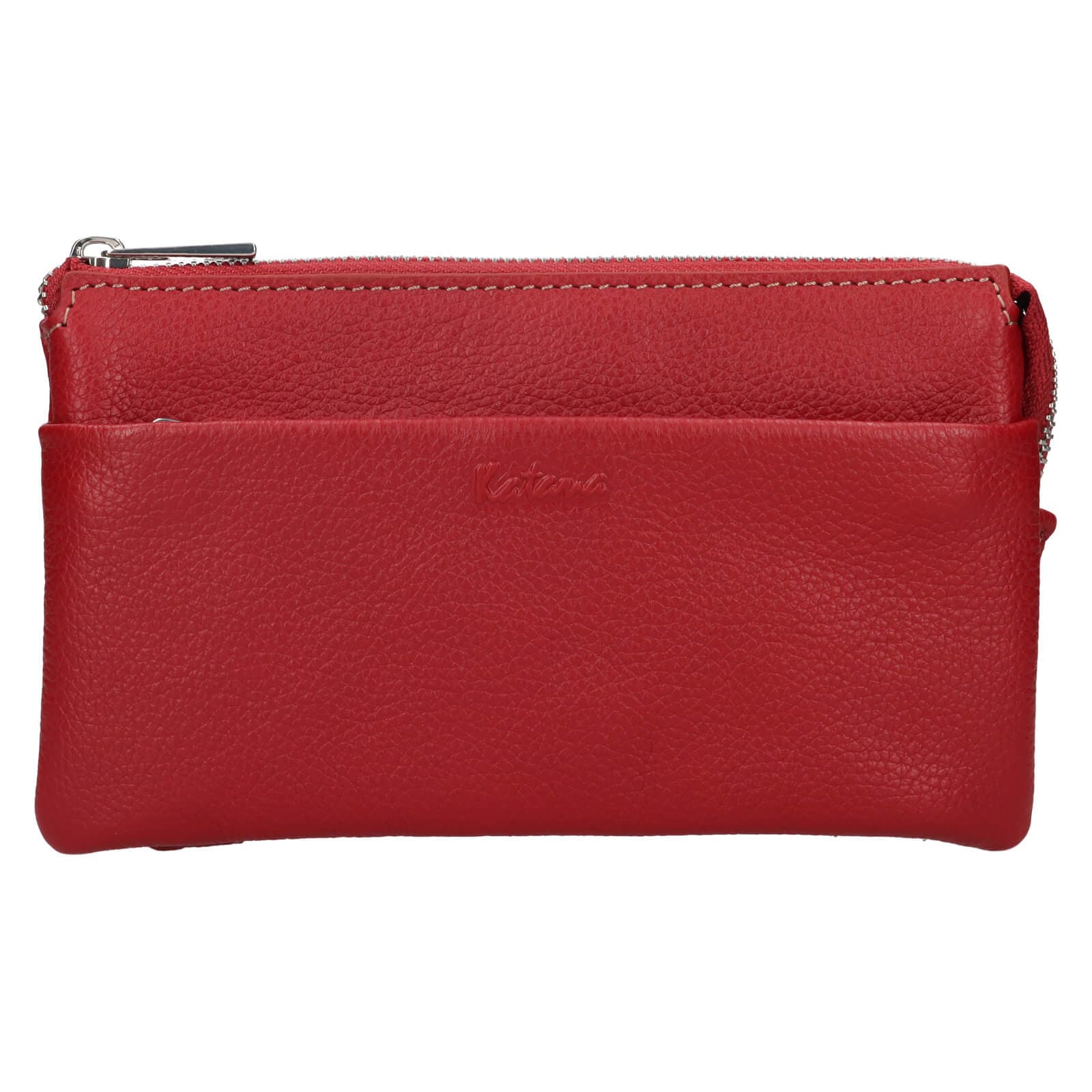 Malá kožená crossbody kabelka Katana Valli, červená