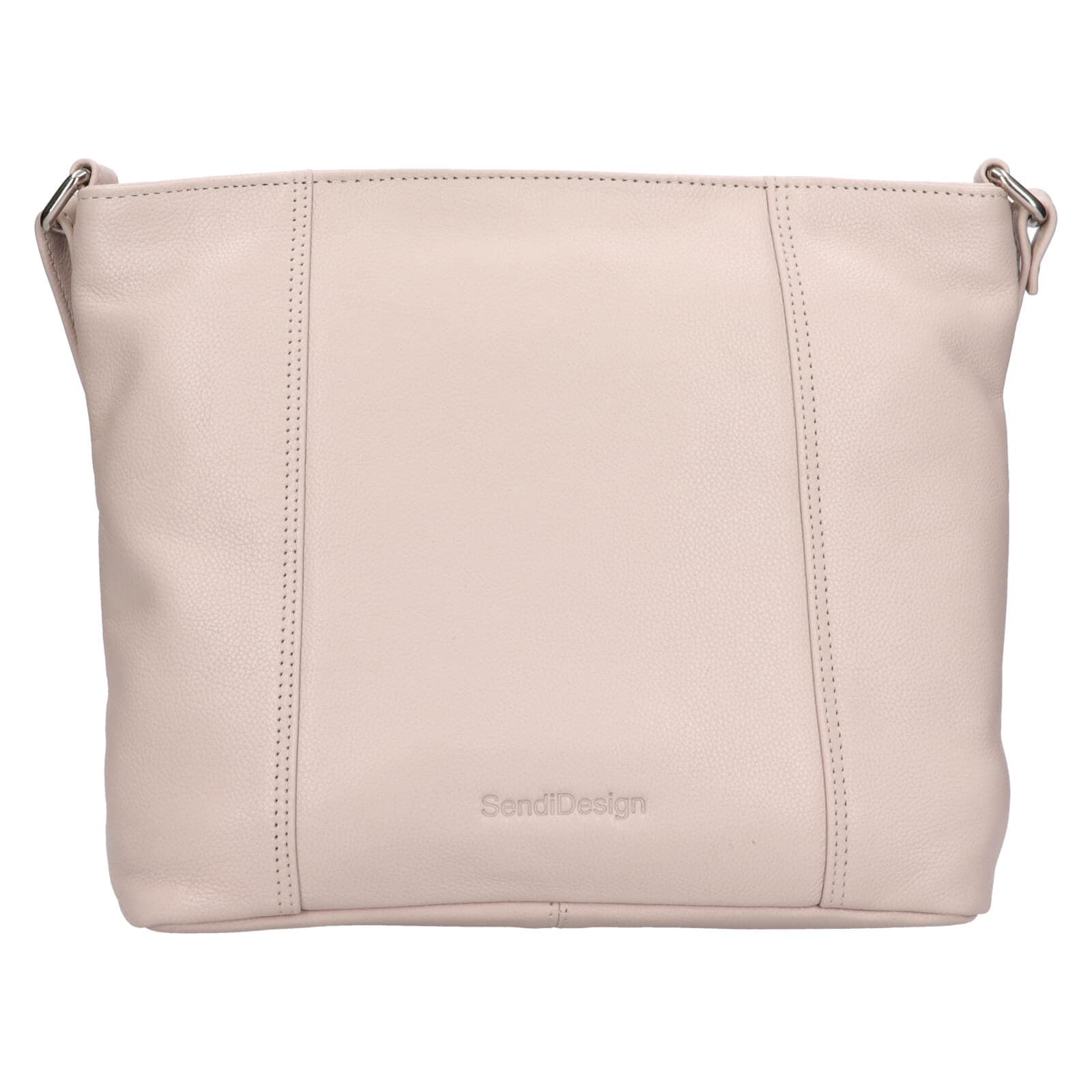 Kožená crossbody kabelka SendiDesign Kristy, béžová