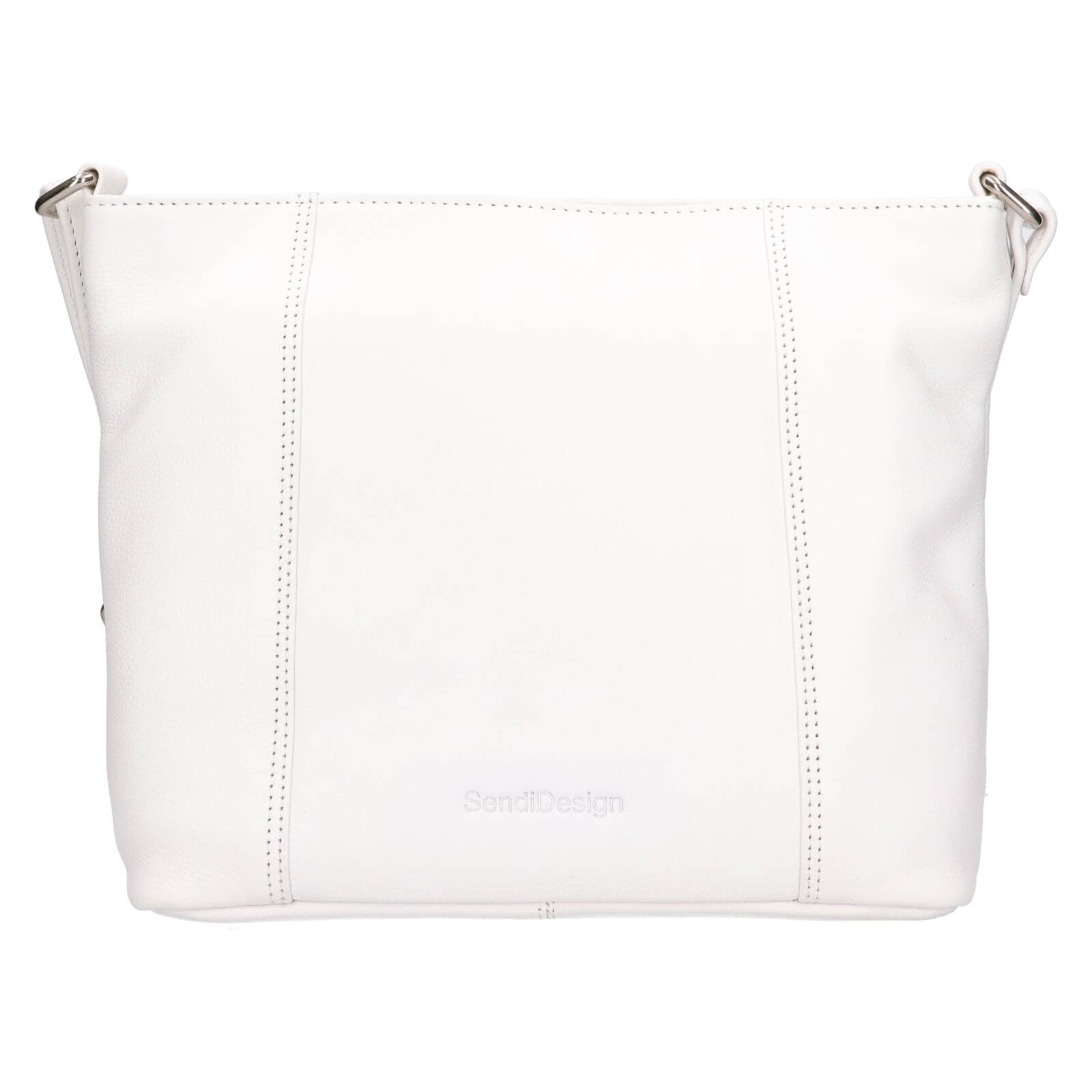 Kožená crossbody kabelka SendiDesign Kristy, bílá