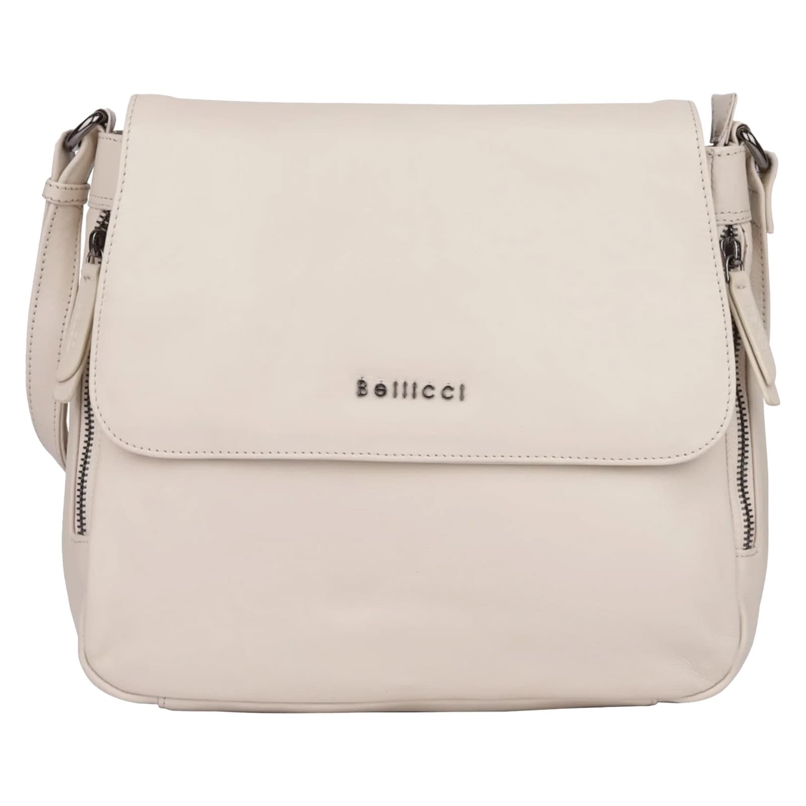 Kožená crossbody kabelka Bellicci Silva, krémová