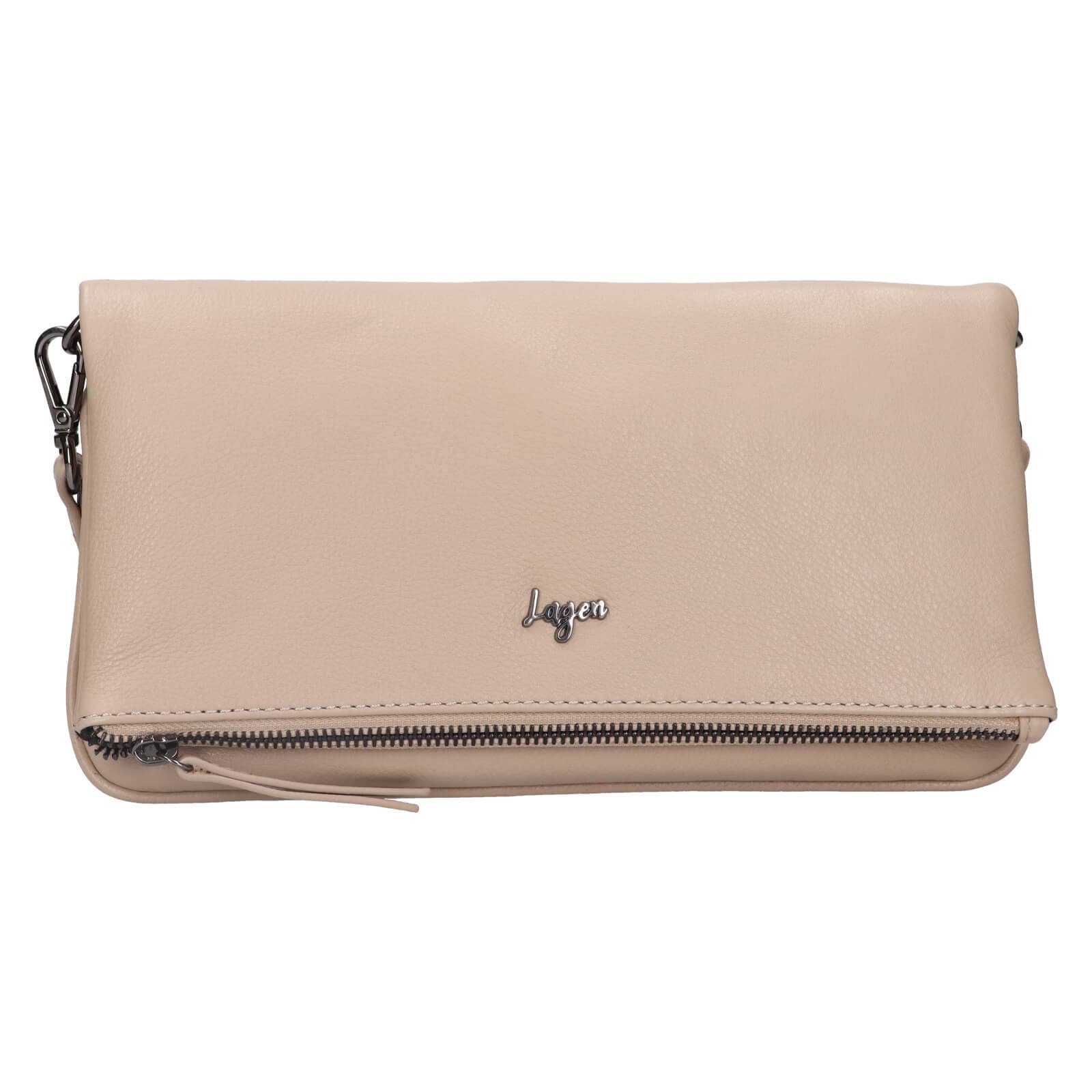 Kožená crossbody kabelka Lagen Milada, béžová