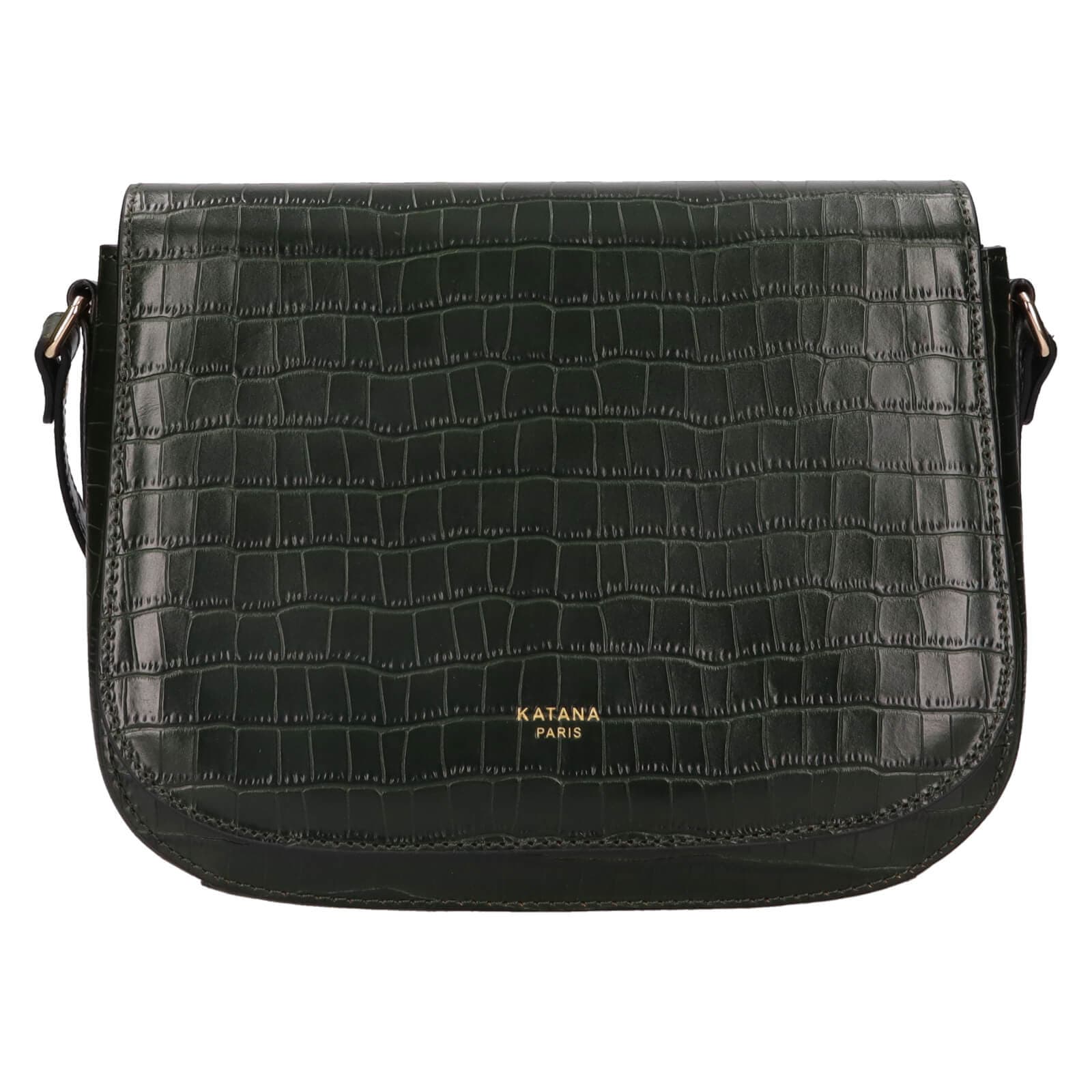 Kožená crossbody kabelka Katana Alieta, zelená
