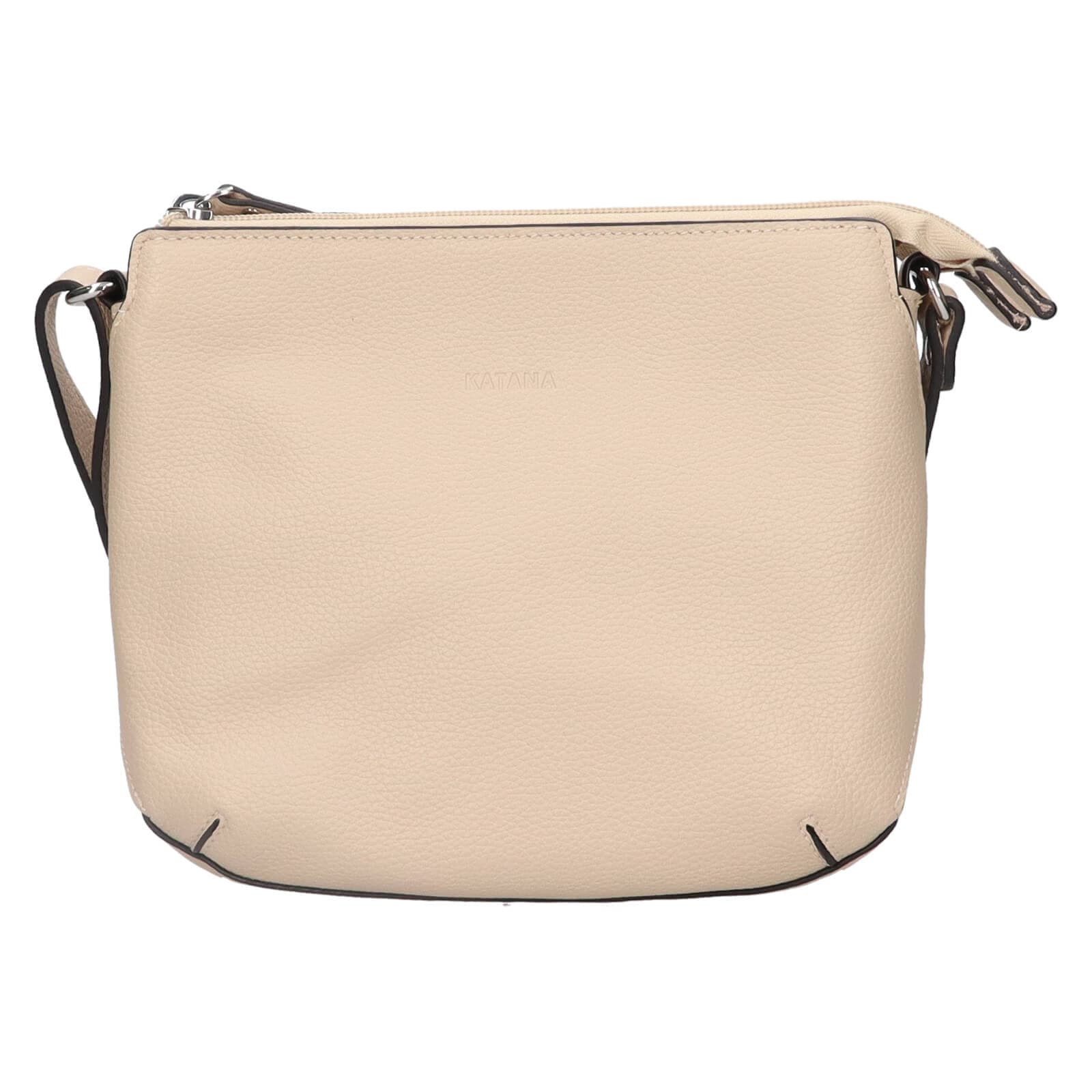 Kožená crossbody kabelka Katana Célina, krémová