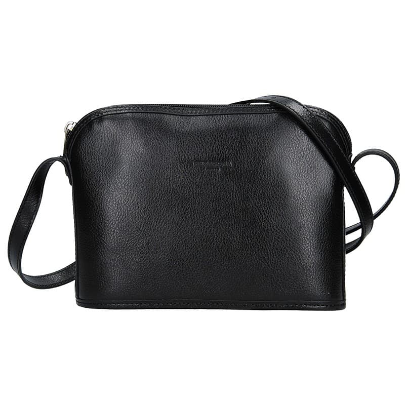 Kožená crossbody kabelka Hexagona 111747, černá