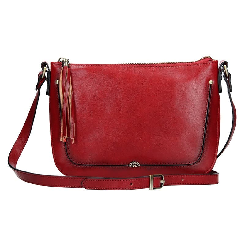 Kožená crossbody kabelka Katana Rena, červená