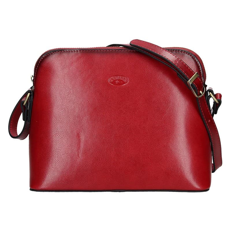Kožená crossbody kabelka Katana Nicolet, červená