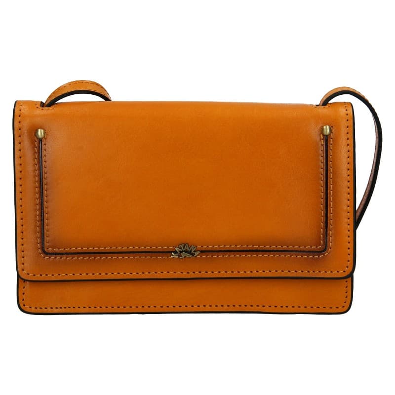 Kožená crossbody kabelka Katana Nicca, oranžová