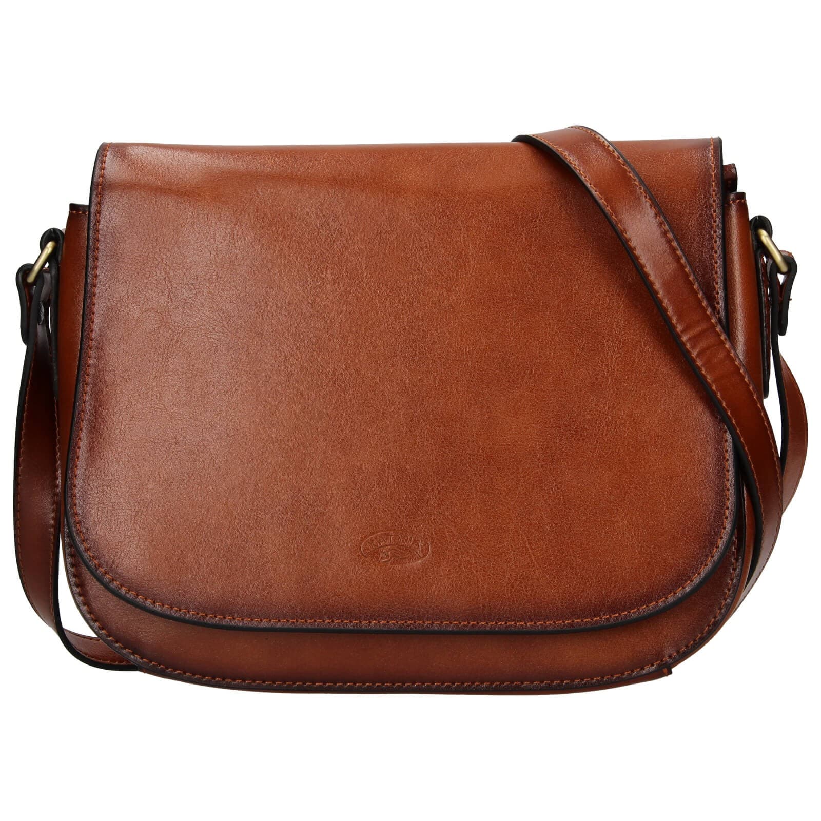 Kožená crossbody kabelka Katana Zina, hnědá