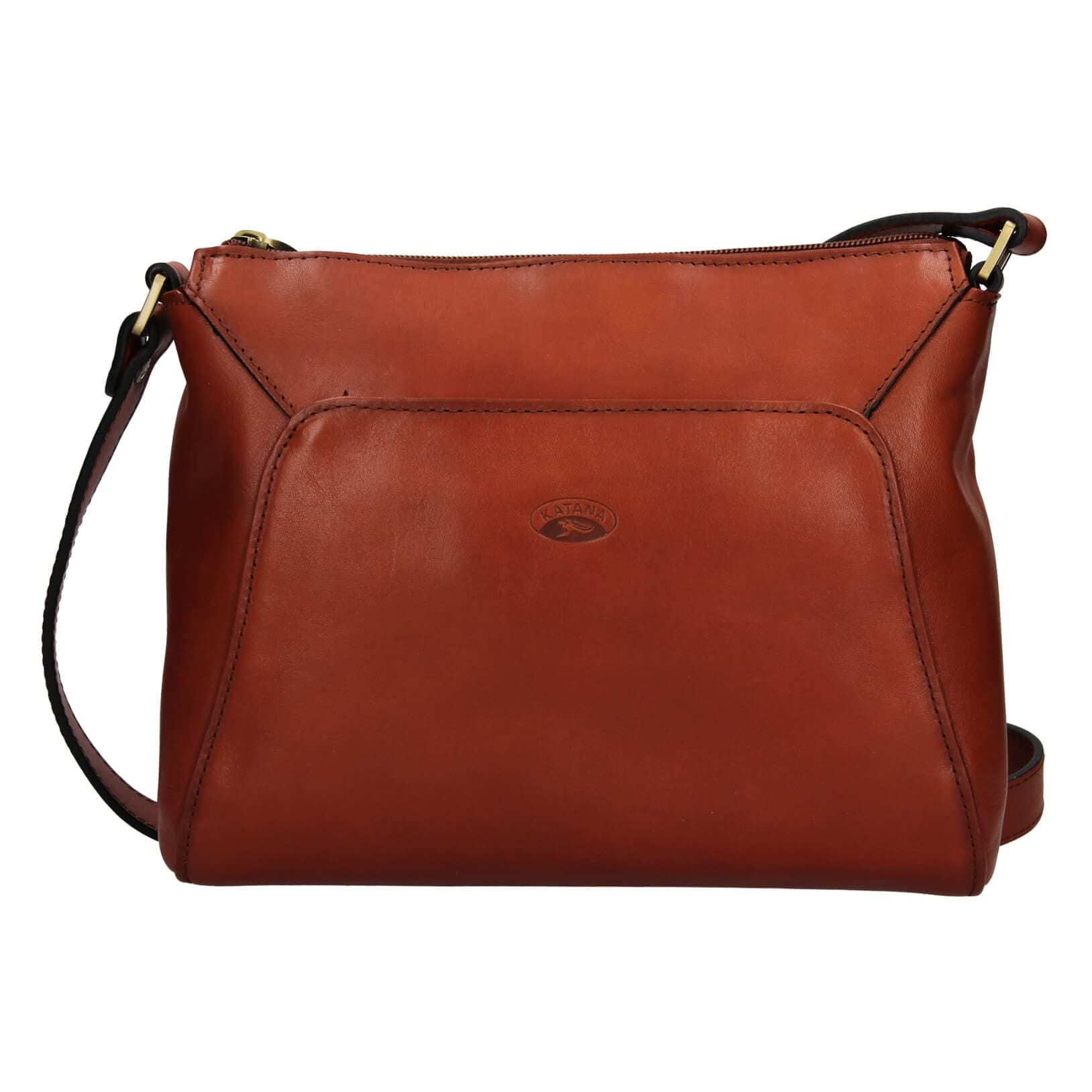 Kožená crossbody kabelka Katana Selma, hnědá