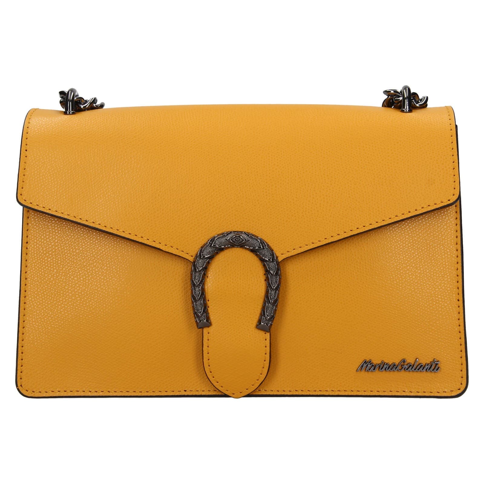Kožená crossbody kabelka Marina Galanti Aredea, žlutá