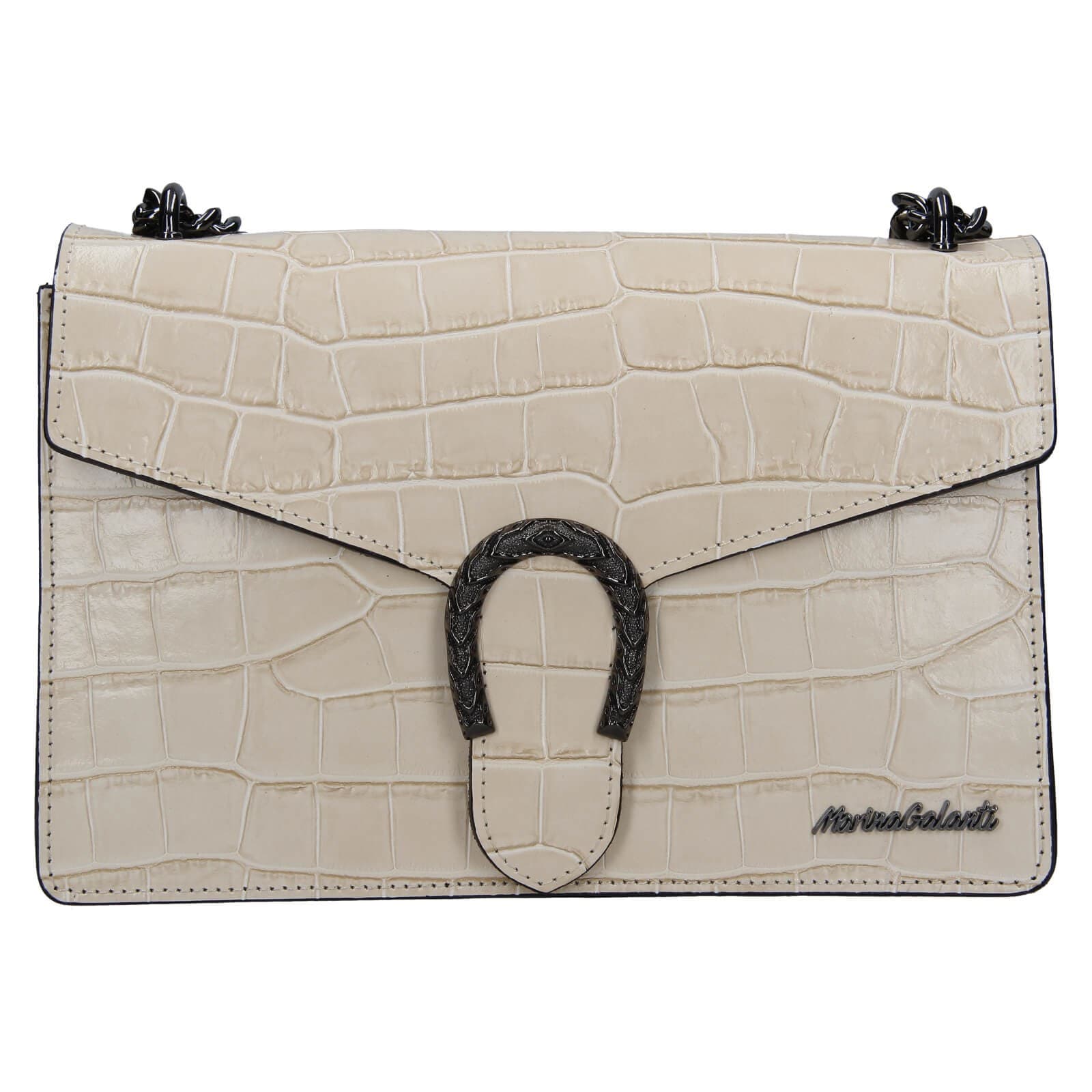 Kožená crossbody kabelka Marina Galanti Manett, béžová