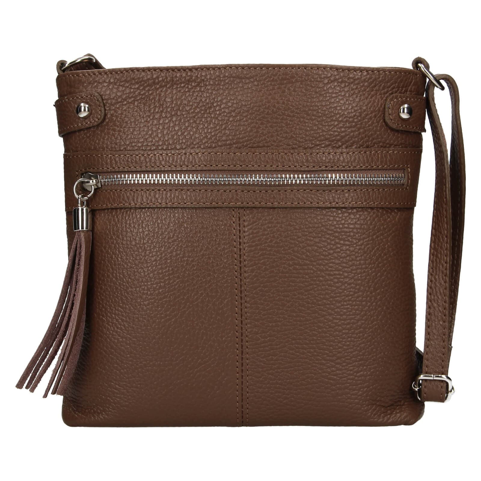 Kožená crossbody kabelka Italia Laura, hnědá