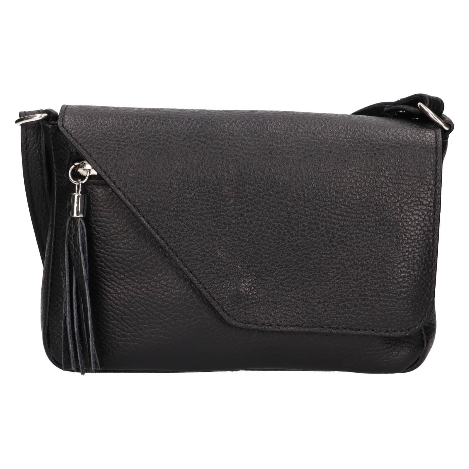 Kožená crossbody kabelka Italia Kalia, černá