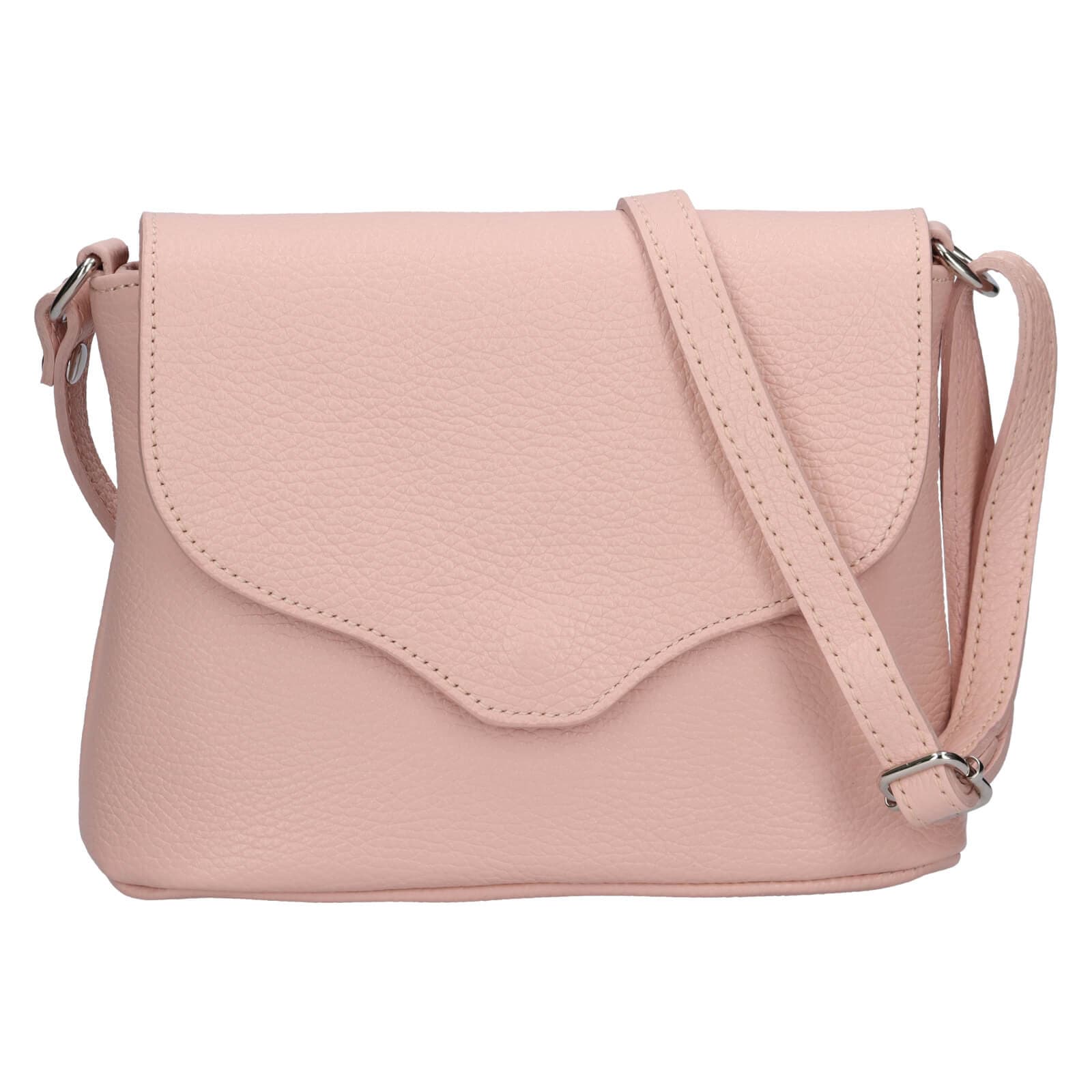 Kožená crossbody kabelka Italia Alice, růžová