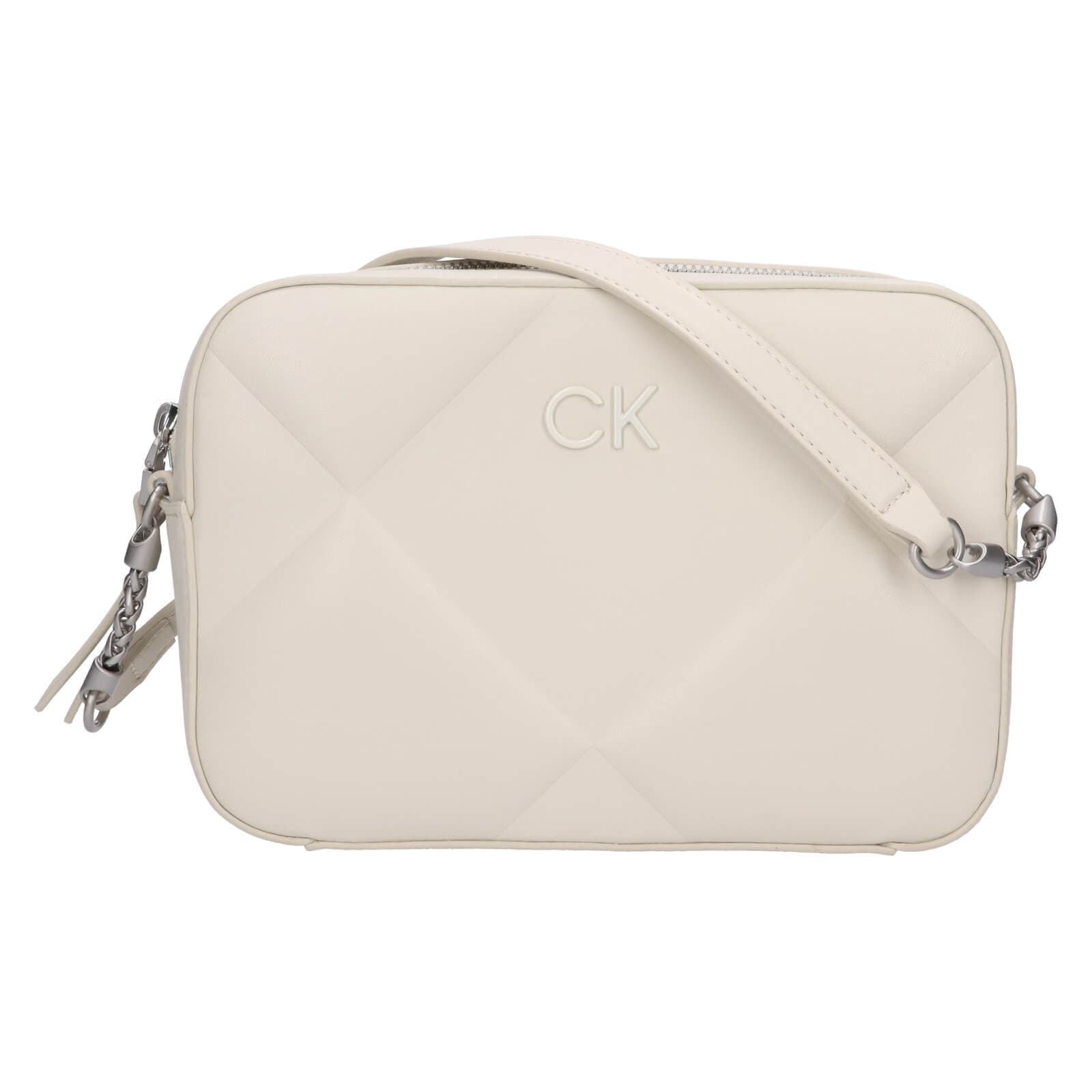 Crossbody kabelka Calvin Klein Quina, krémová