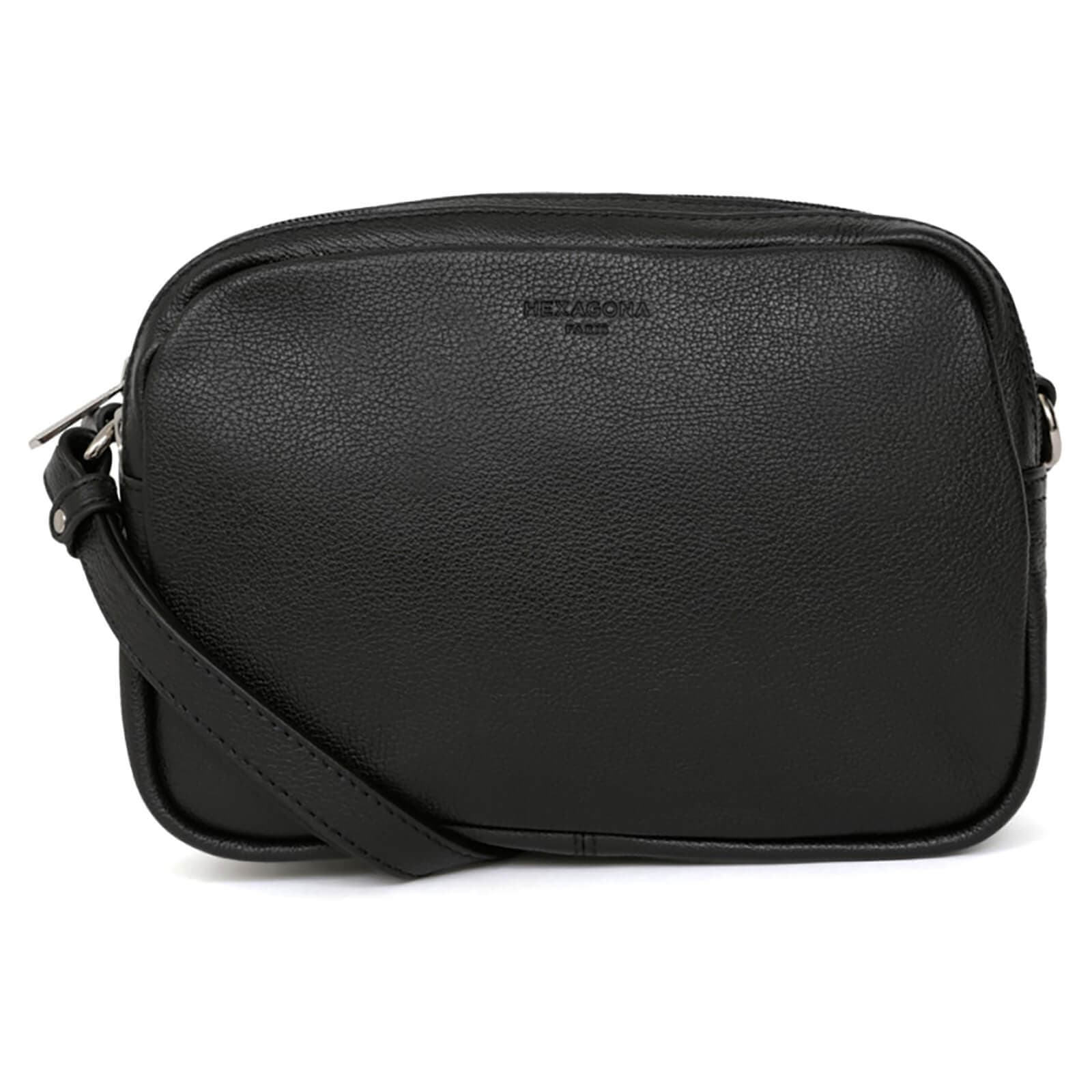 Kožená crossbody kabelka Hexagona Cecilie, černá