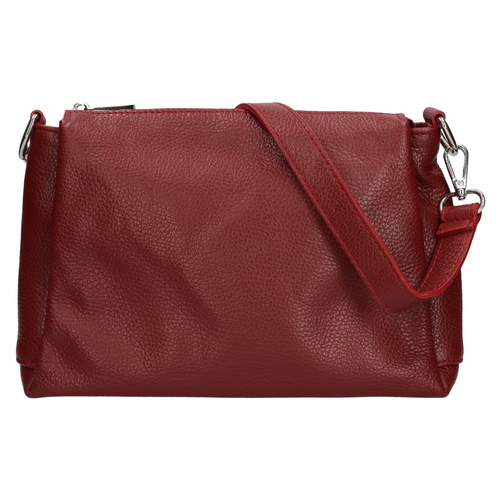 Kožená crossbody kabelka Italia Tamara, červená