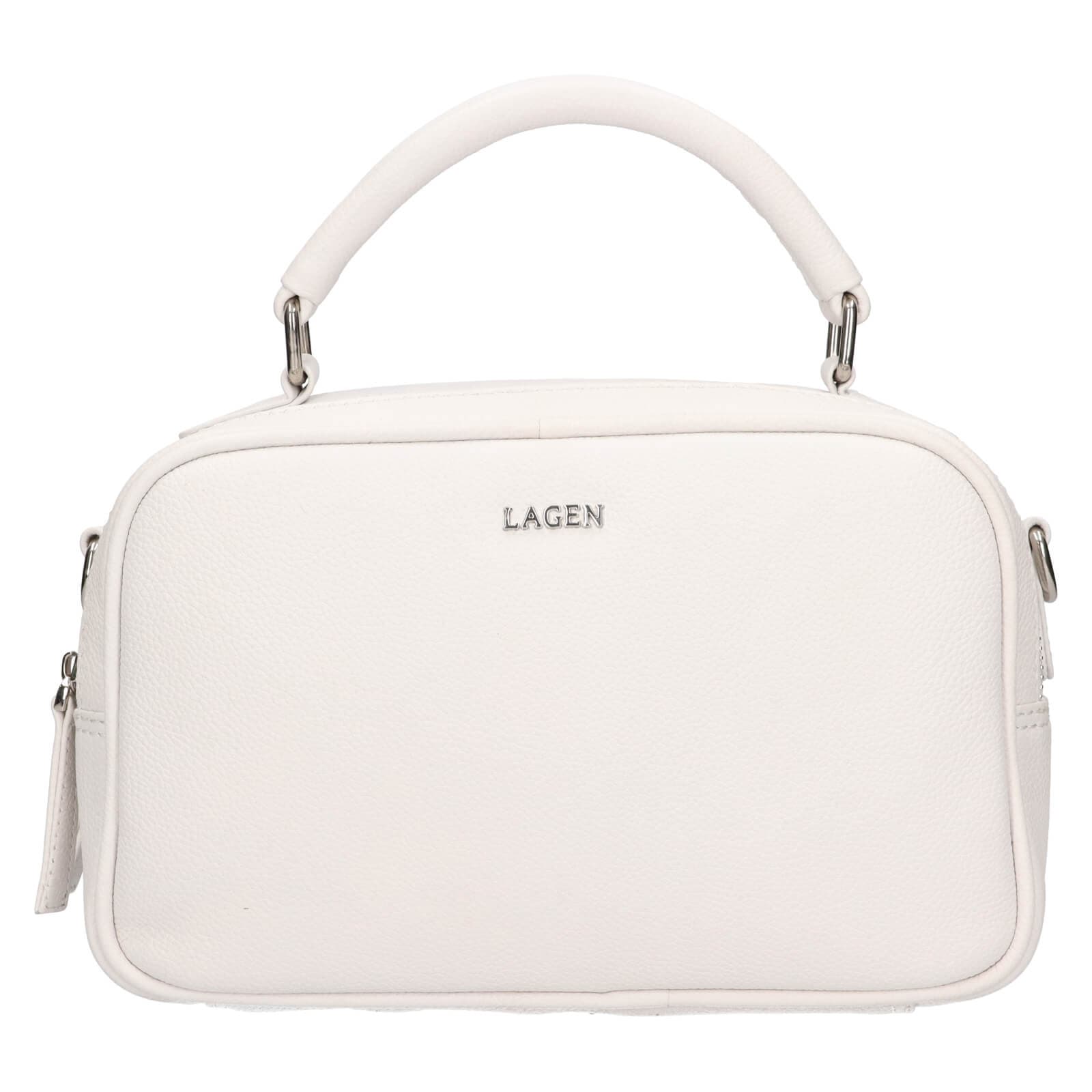 Kožená crossbody kabelka Lagen Veress, bílá